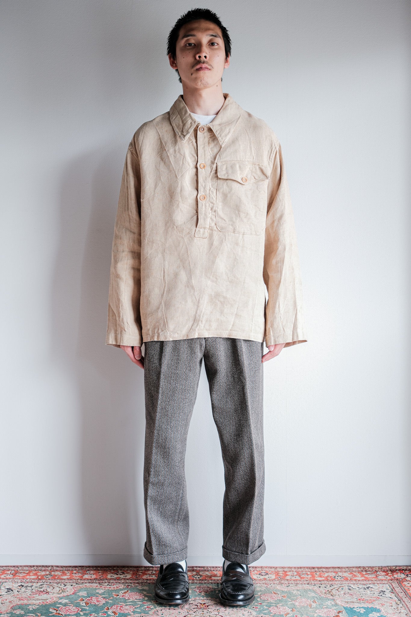 ［~40's］WWⅡ Royal Italian Navy Linen Twill Work Smock Size.2 "Regia Marina"