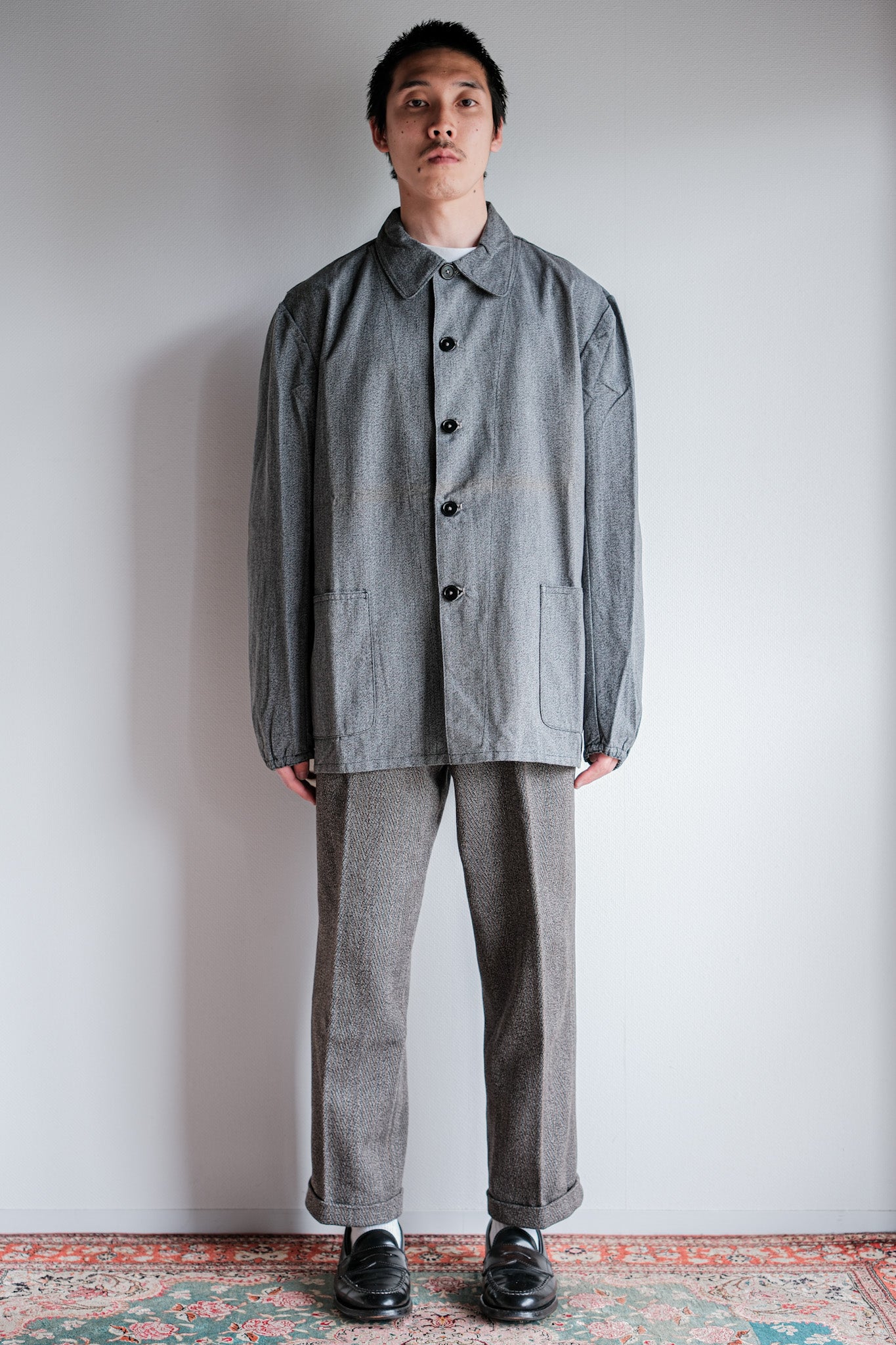 ［~10's］WWⅠ Royal Italian Army Salt & Pepper Cotton Work Jacket