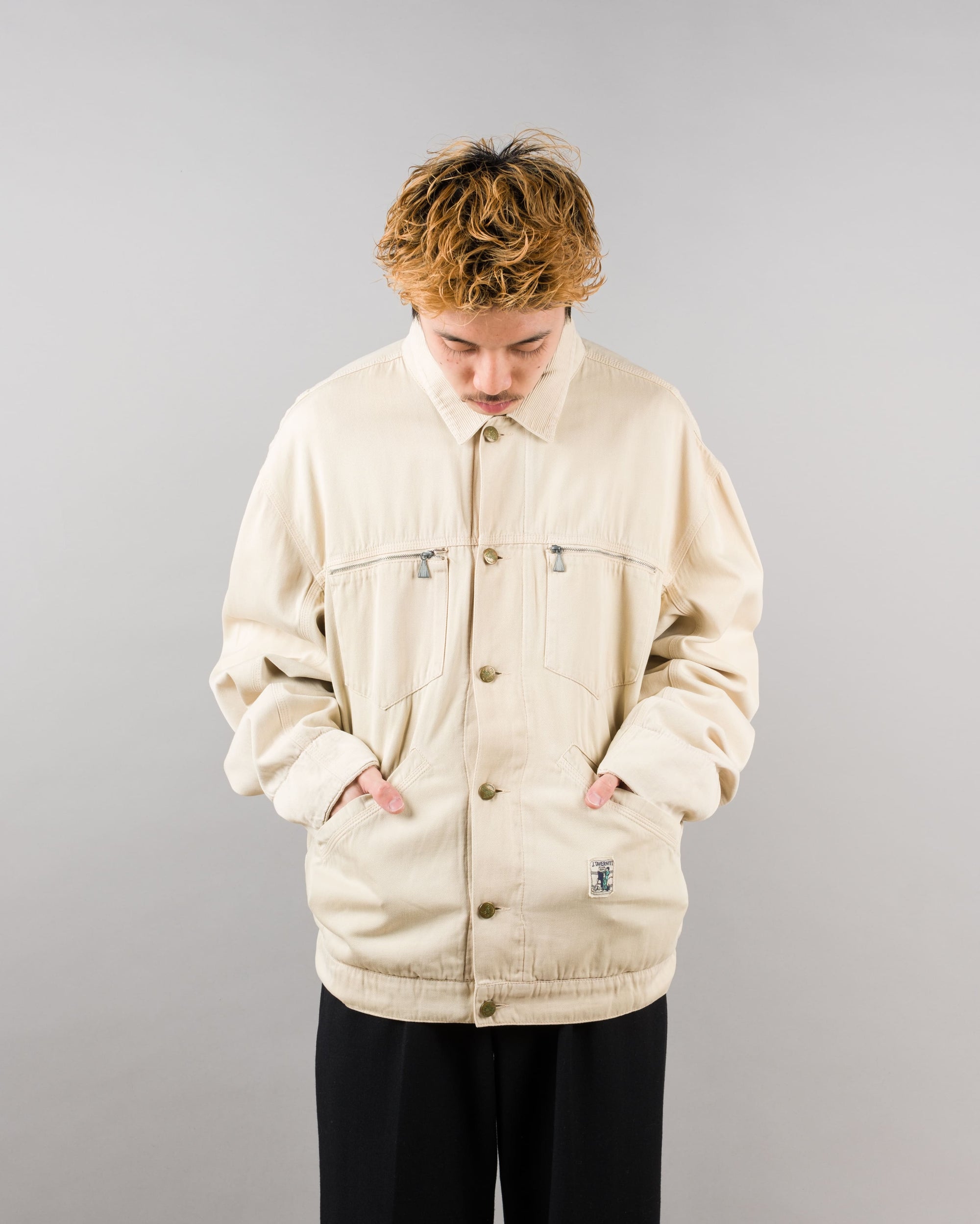 ［~80's］Old J.TAVERNITI Cotton Twill 4 Pockets Jacket Size.XL