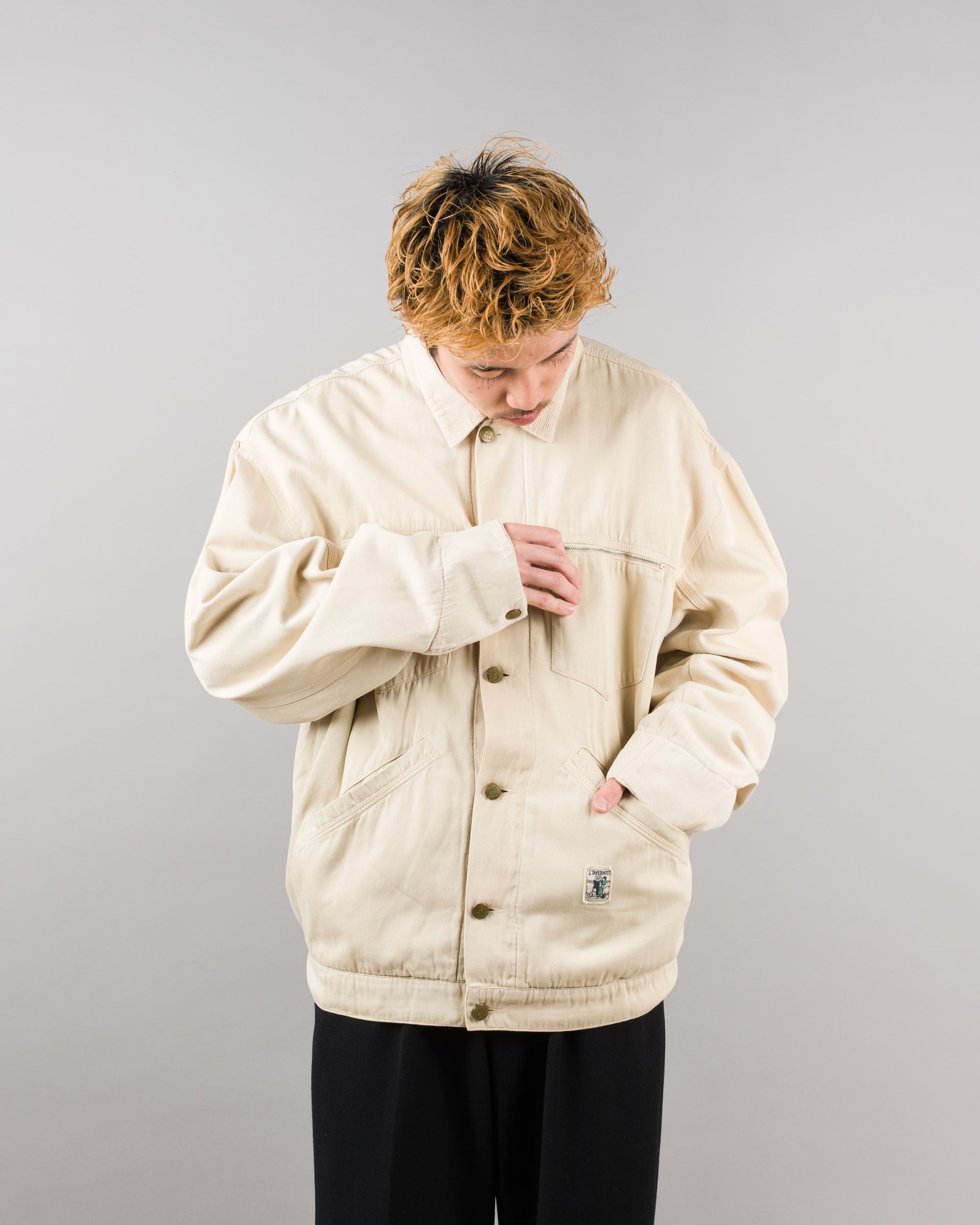 ［~80's］Old J.TAVERNITI Cotton Twill 4 Pockets Jacket Size.XL