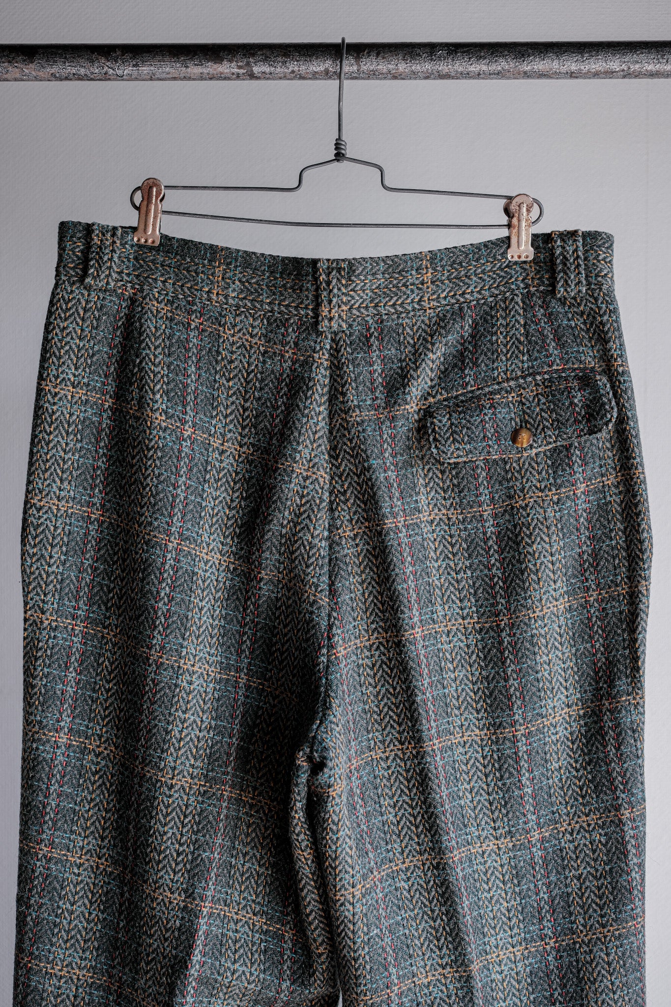 [〜90年代]意大利復古2塔克混合羊毛褲子大小。50