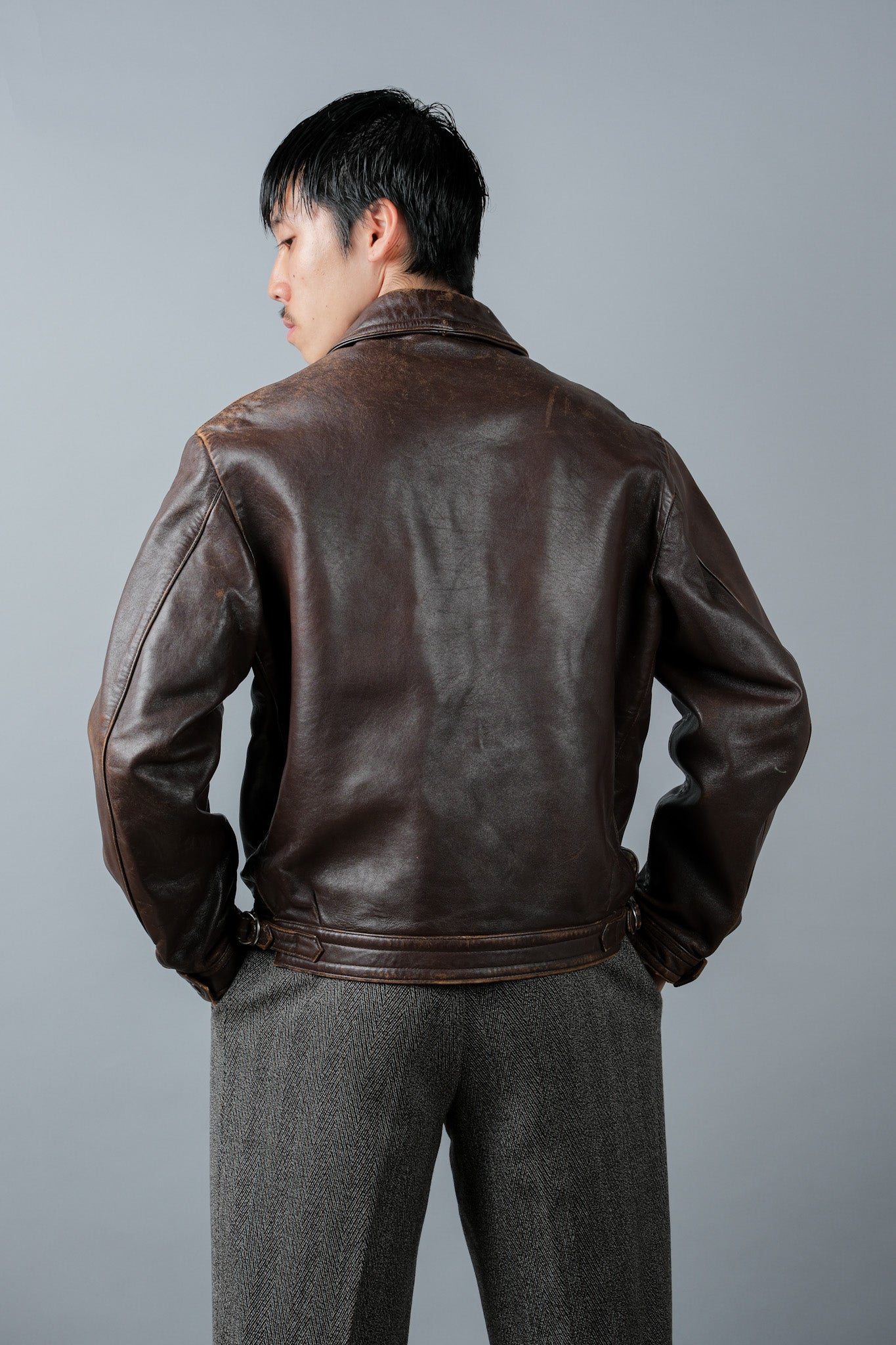 【~50's】French Vintage Hartmann Type Motorcycle Leather Jacket