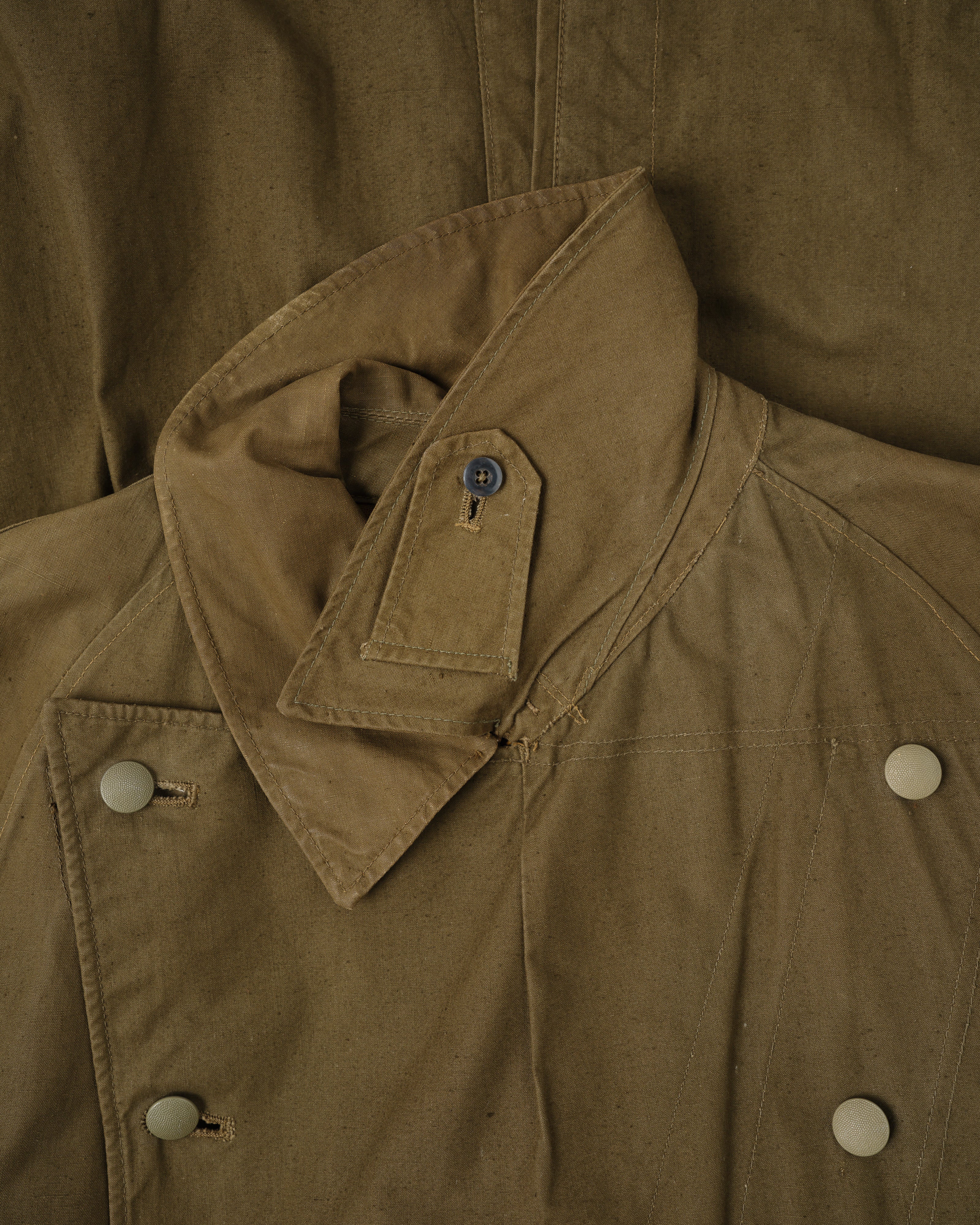 [~40's] เสื้อโค้ทรถจักรยานยนต์เขตร้อนของเยอรมัน Afrika Korps ในสงครามโลกครั้งที่สอง "DAK"