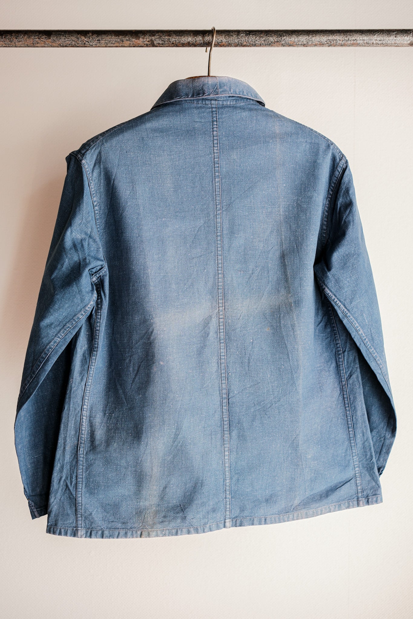 [〜40年代]法國復古靛藍亞麻工作夾克