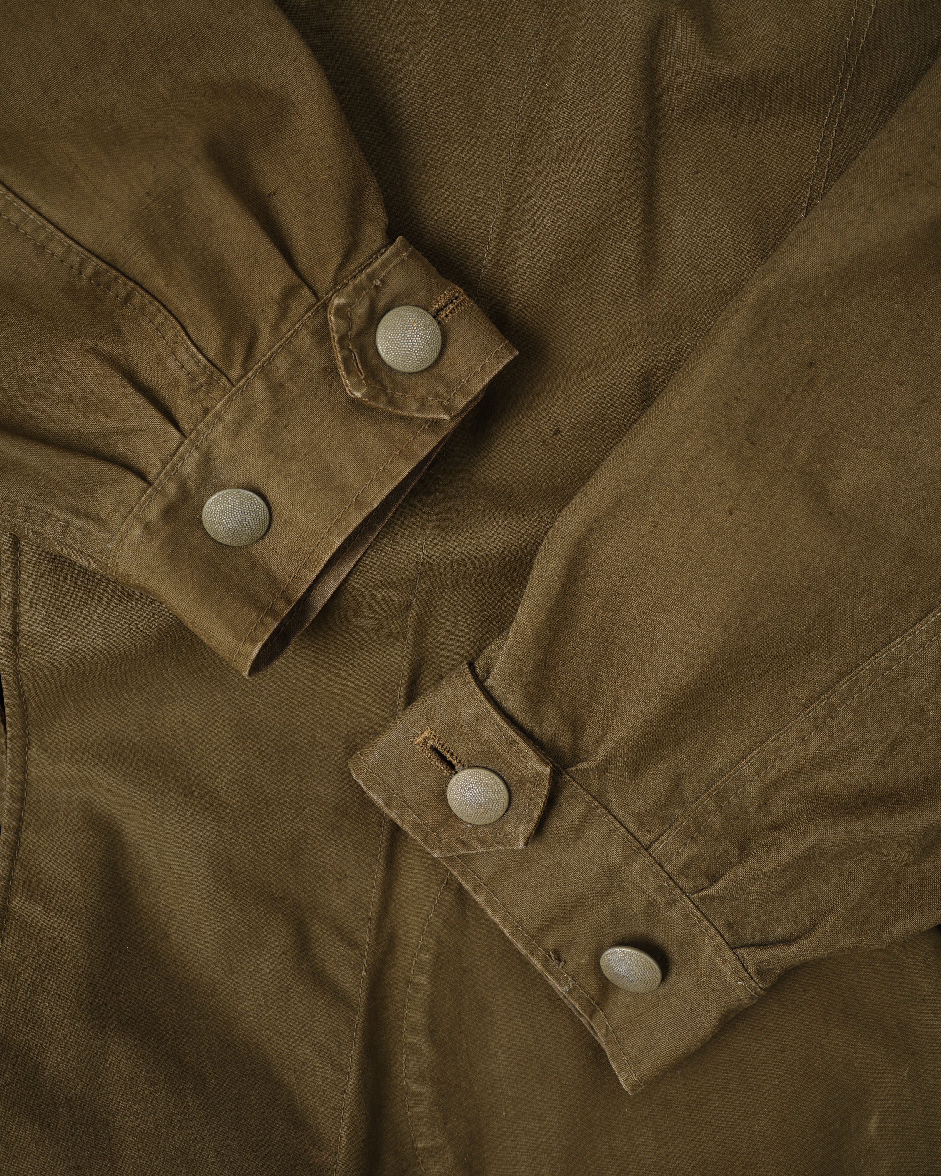 [~40's] เสื้อโค้ทรถจักรยานยนต์เขตร้อนของเยอรมัน Afrika Korps ในสงครามโลกครั้งที่สอง "DAK"