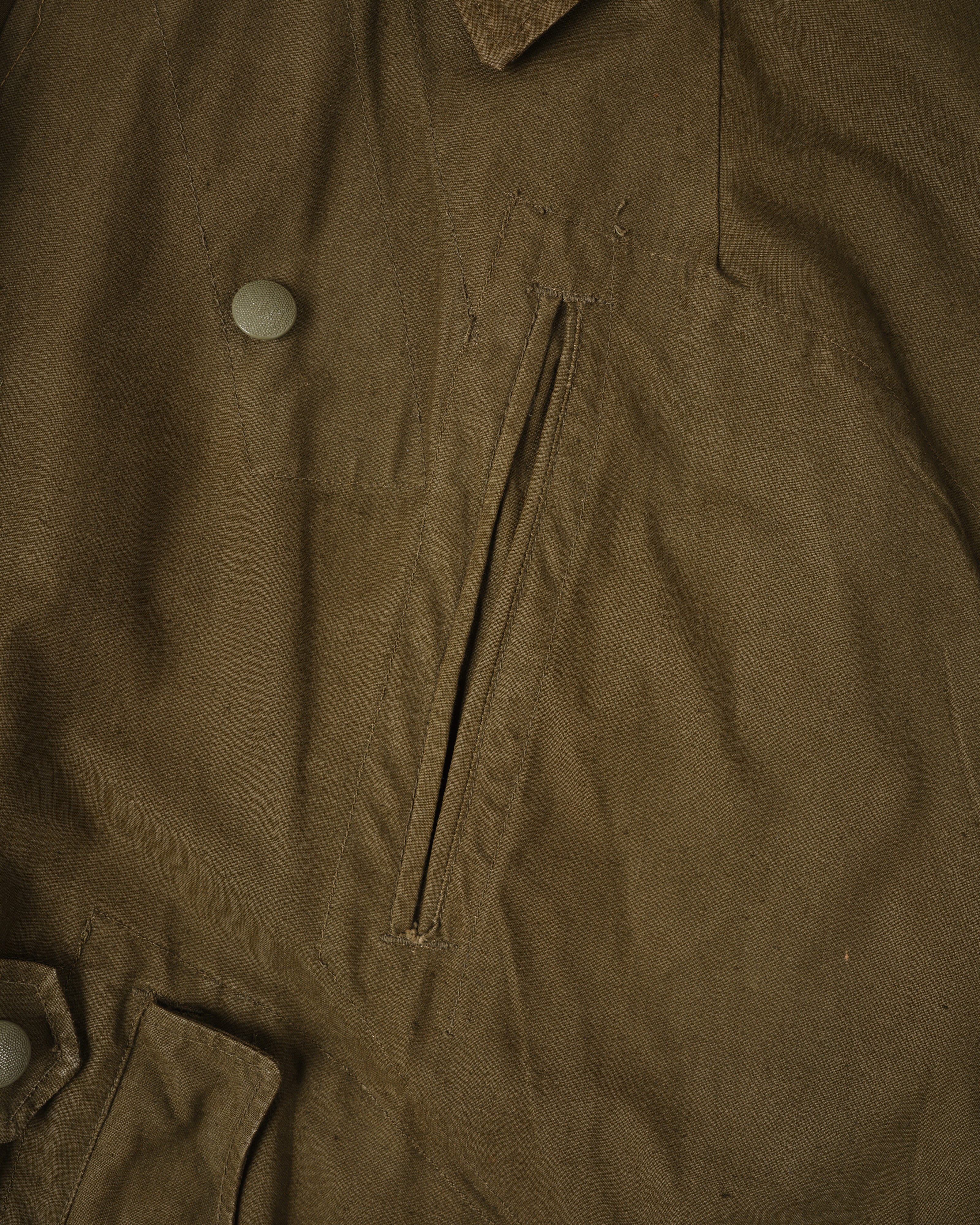 [~40's] เสื้อโค้ทรถจักรยานยนต์เขตร้อนของเยอรมัน Afrika Korps ในสงครามโลกครั้งที่สอง "DAK"