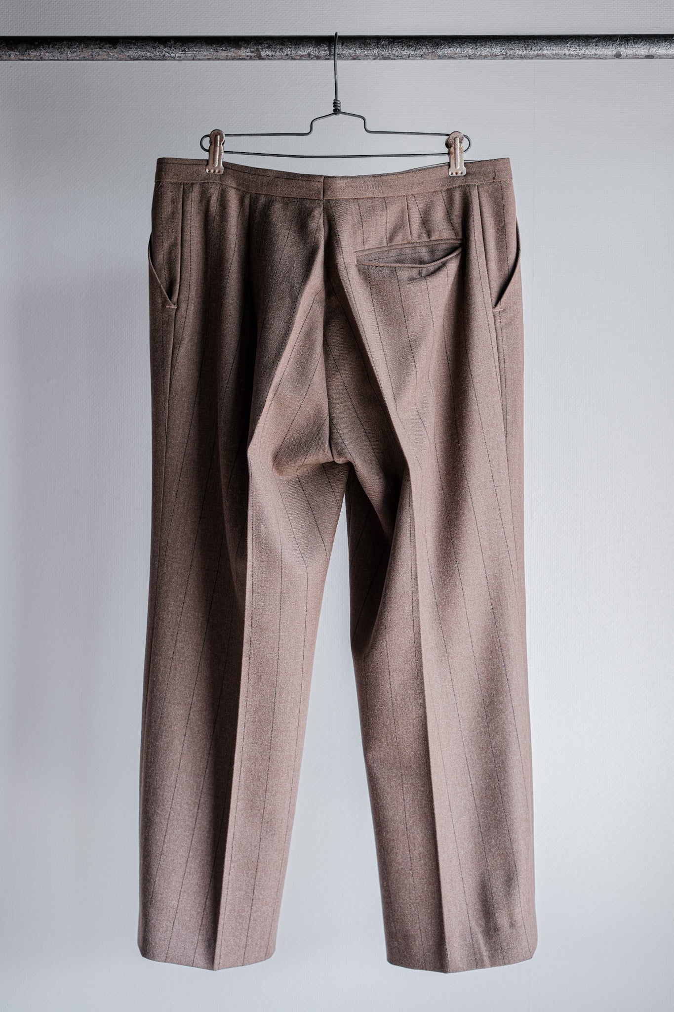 [~ 70's] British Vintage Wool Striped Trousers