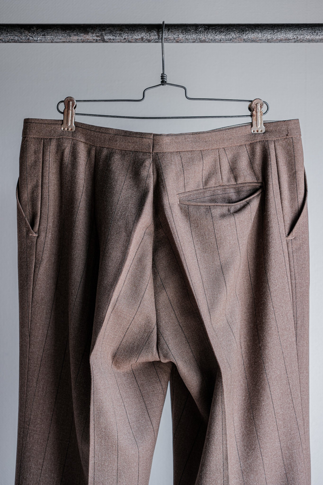 ［~70's］British Vintage Wool Striped Trousers