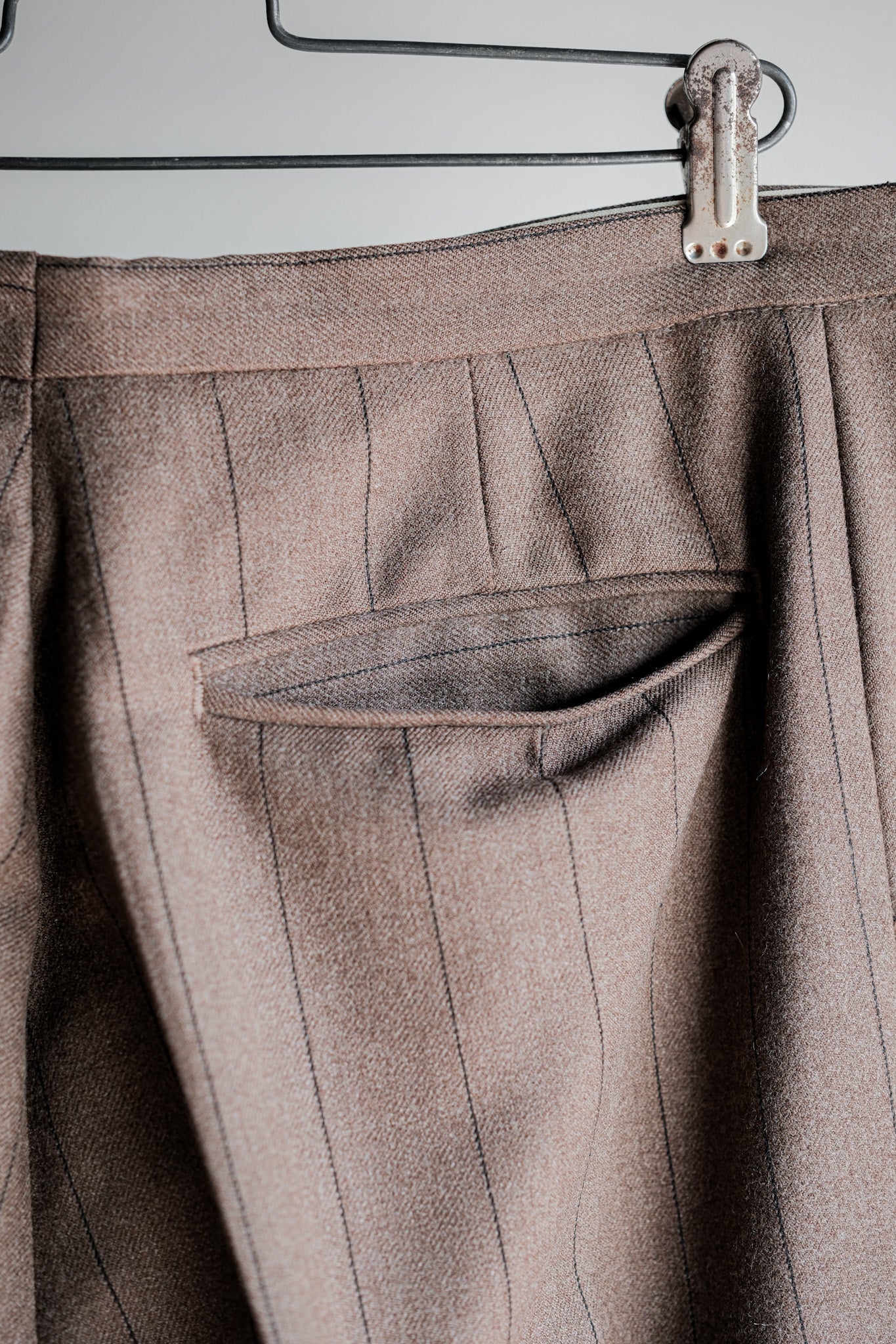 [~ 70's] British Vintage Wool Striped Trousers