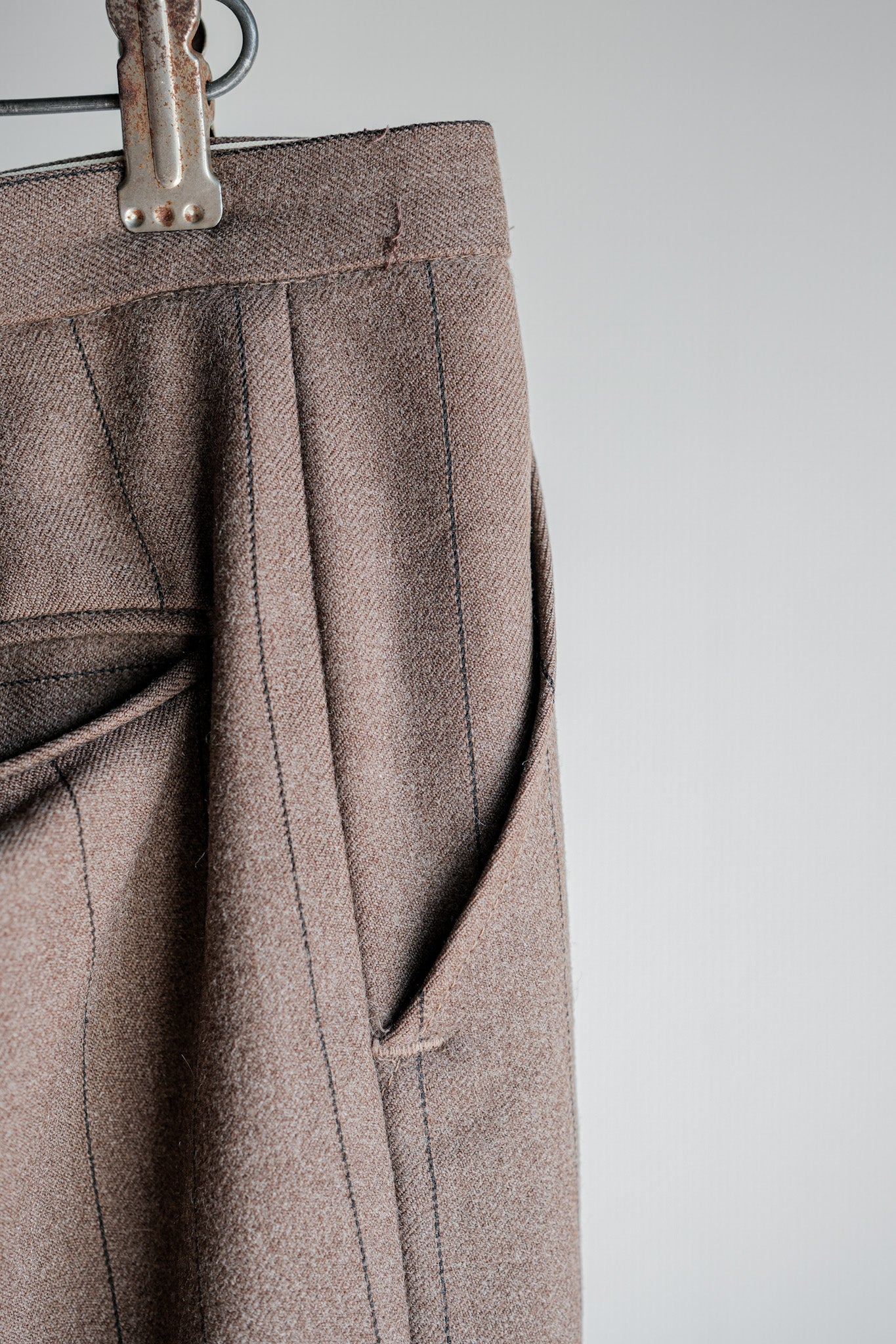 [~ 70's] British Vintage Wool Striped Trousers