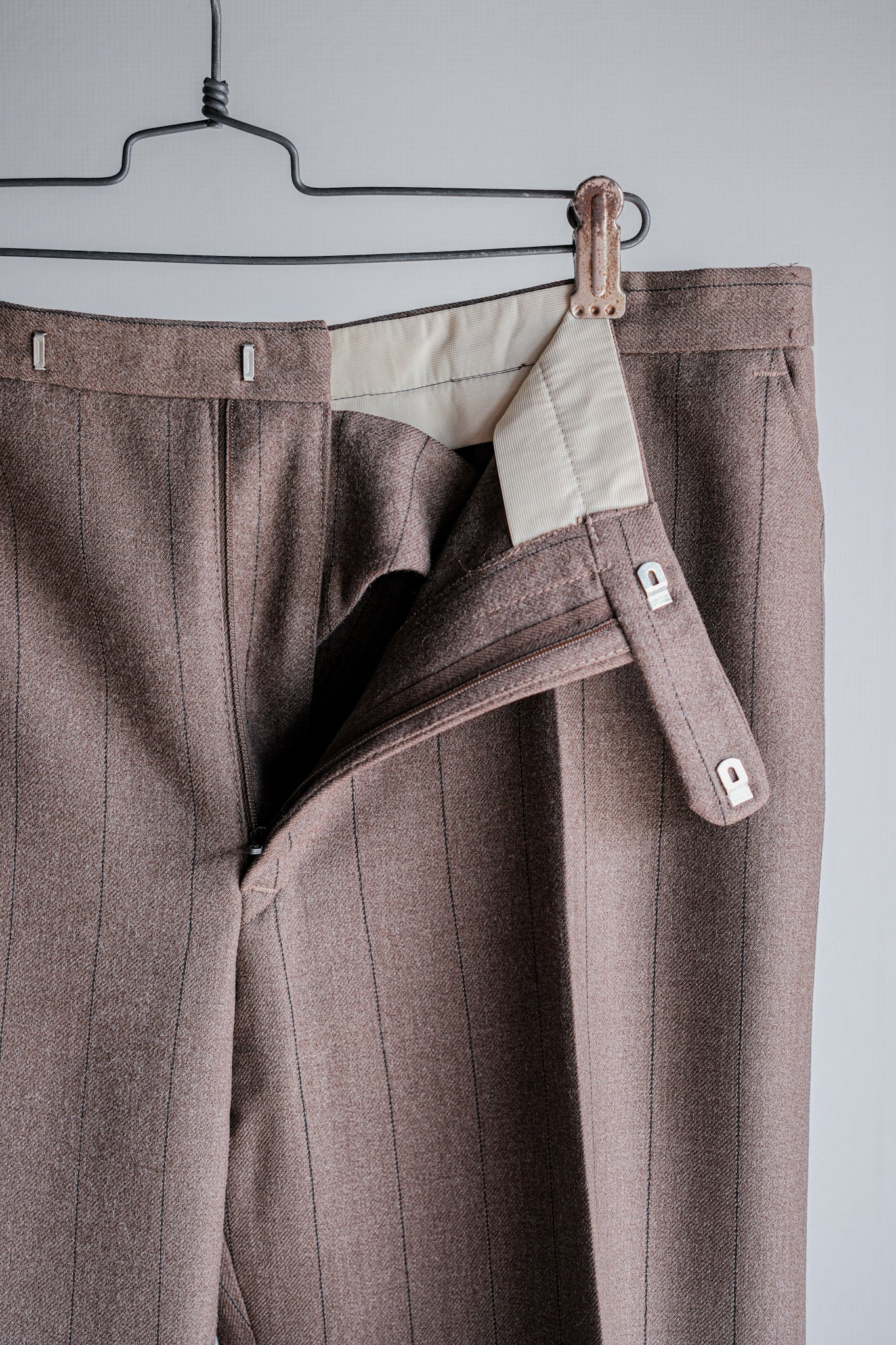 [~ 70's] British Vintage Wool Striped Trousers