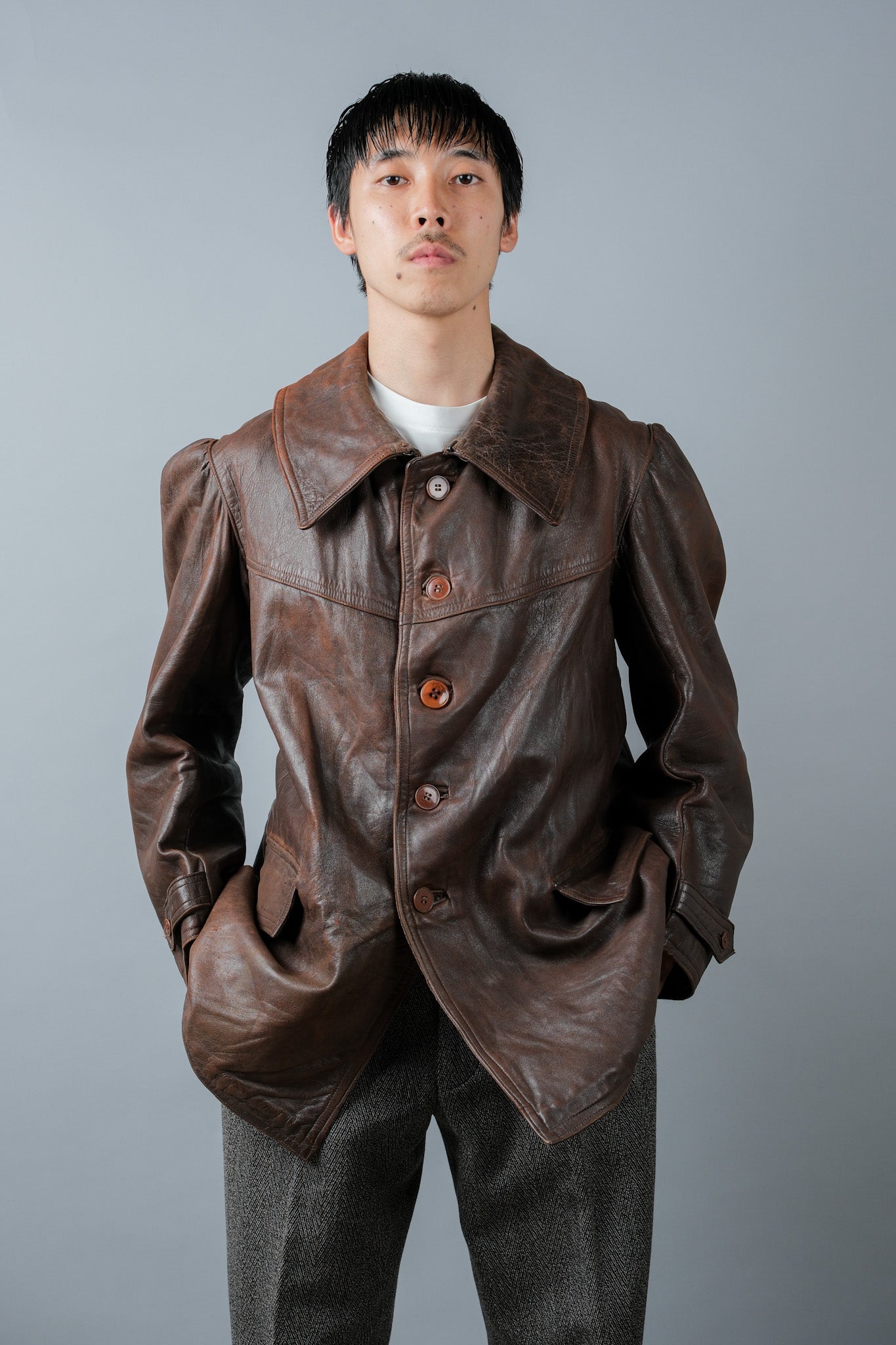 ［~40's］WWⅡ French Army M35 Tank Crew Leather Jacket