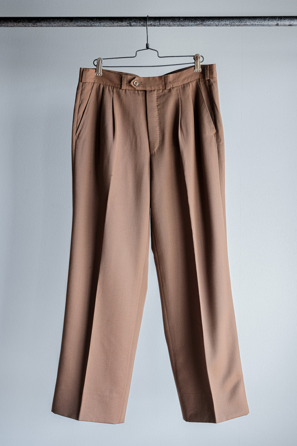 【~80's】American Vintage 2 Tuck Wool Gabardine Trousers Size.46