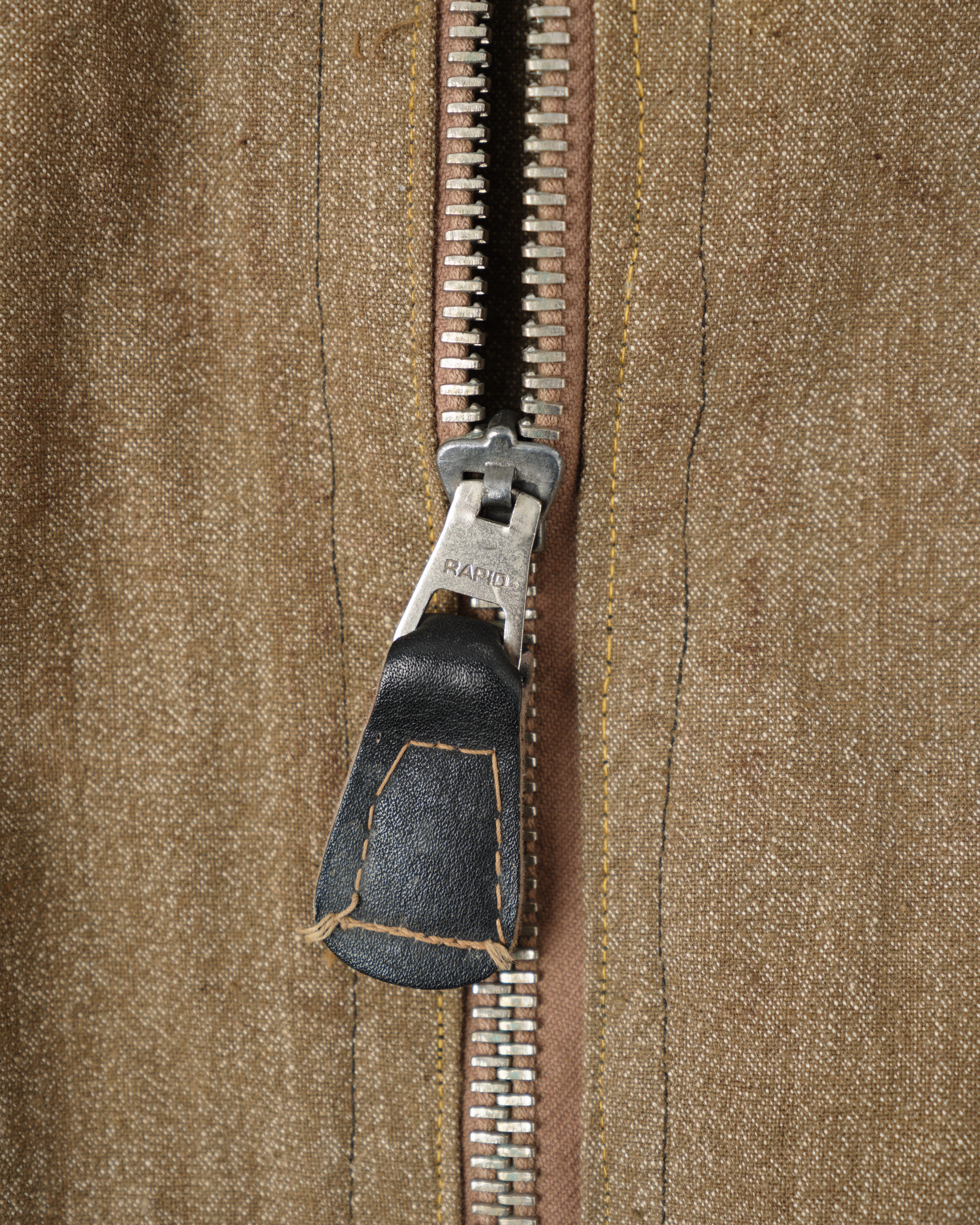 [~40’s] WWII German Air Force Brown Salt & Pepper Cotton Summer Flight Jacket "Tailor Made" "Lufwaffe"