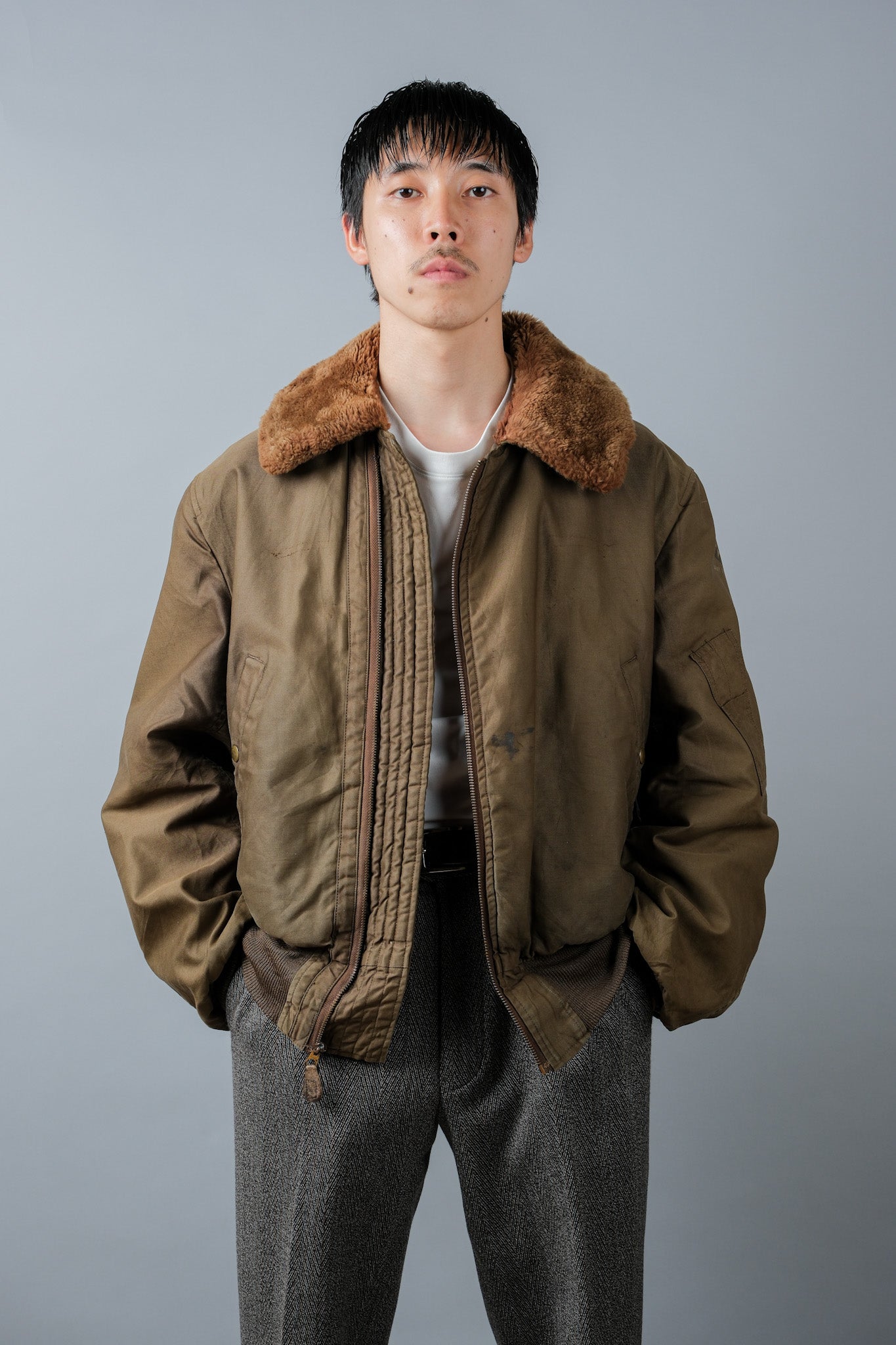 [~ 40's] WWⅱ U.Army Air Force Type B-15A Veste de vol "modifiée"