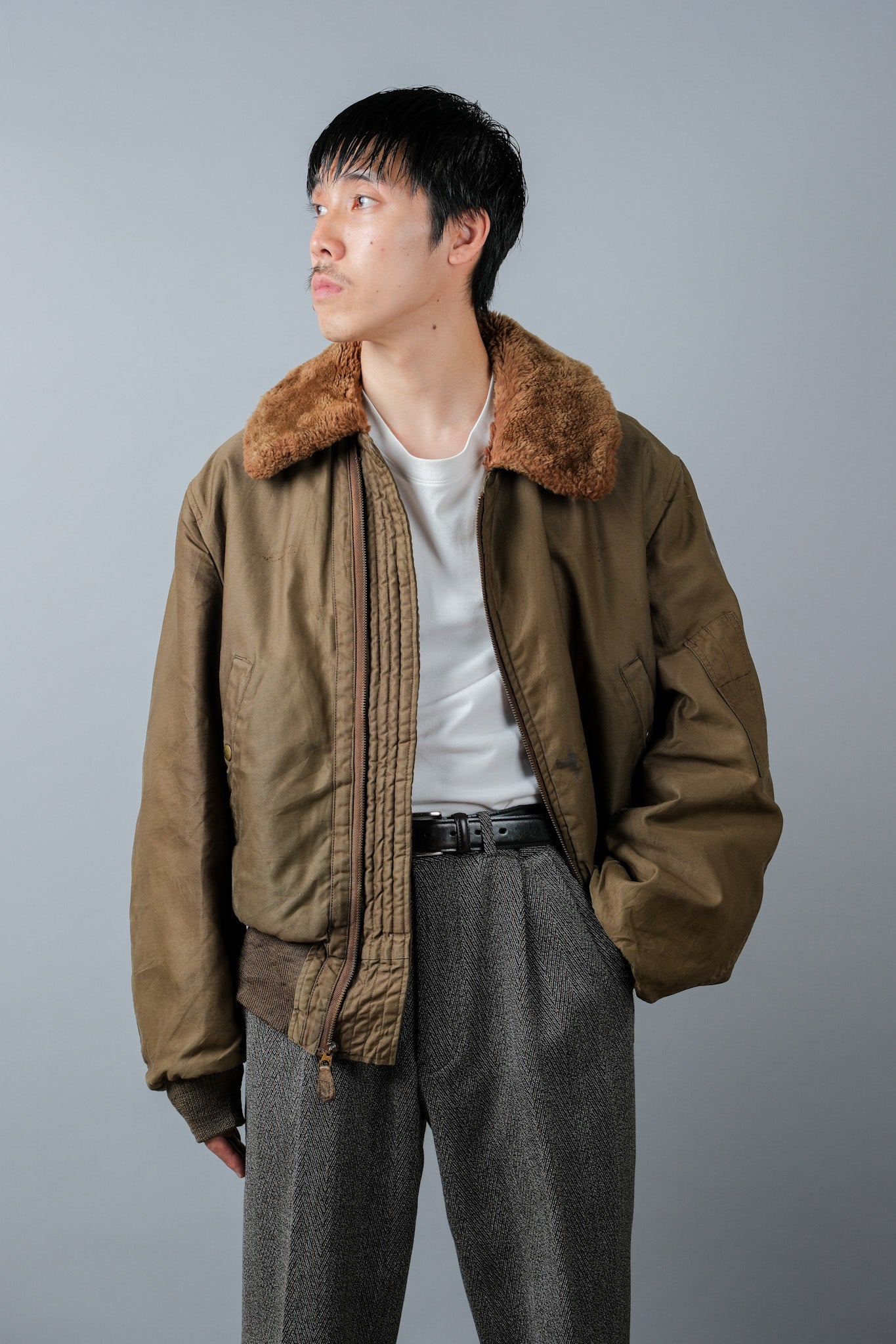 [~ 40's] WWⅱ U.Army Air Force Type B-15A Veste de vol "modifiée"