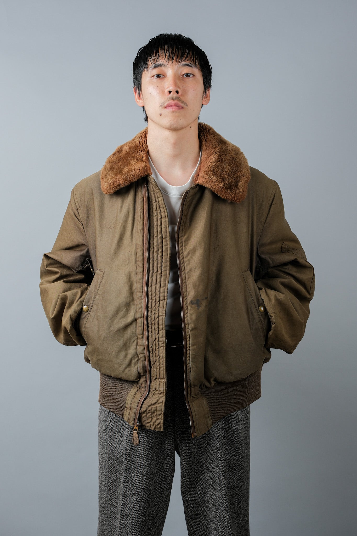 [~ 40's] WWⅱ U.Army Air Force Type B-15A Veste de vol "modifiée"