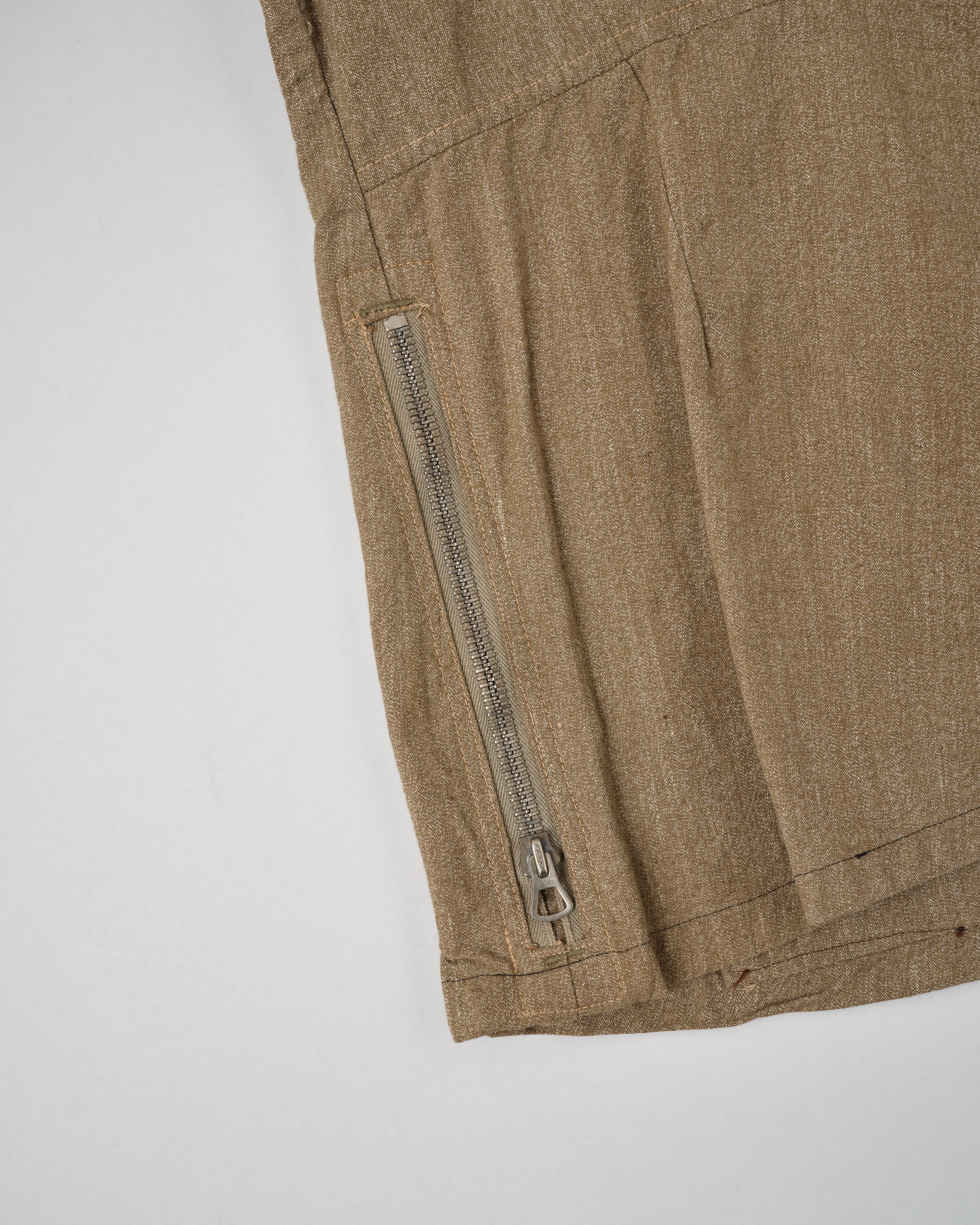 [~40’s] WWII German Air Force Brown Salt & Pepper Cotton Summer Flight Jacket "Tailor Made" "Lufwaffe"