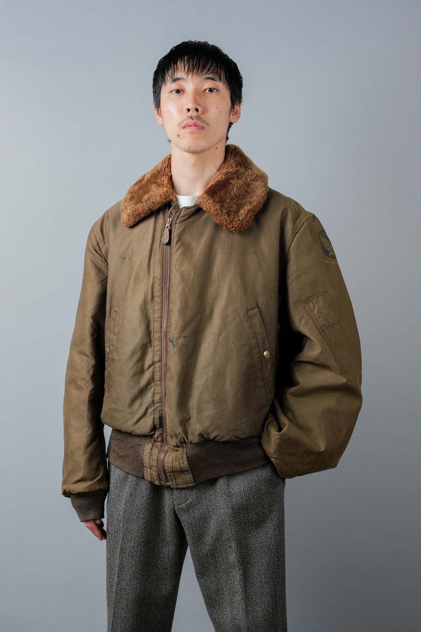 [~ 40's] WWⅱ U.Army Air Force Type B-15A Veste de vol "modifiée"