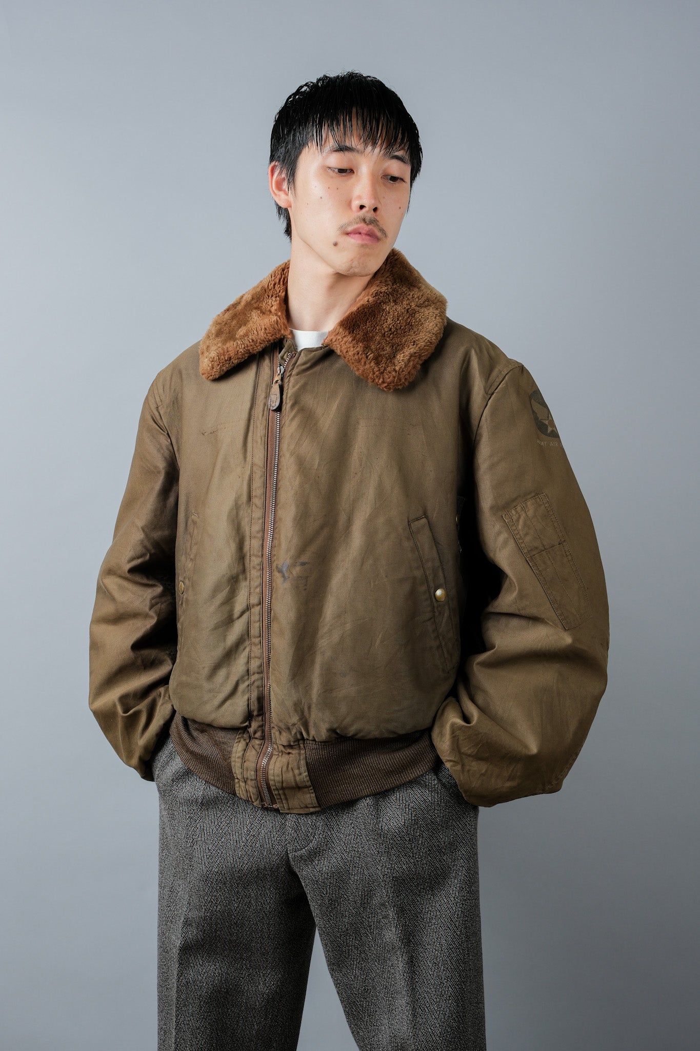 [~ 40's] WWⅱ U.Army Air Force Type B-15A Veste de vol "modifiée"