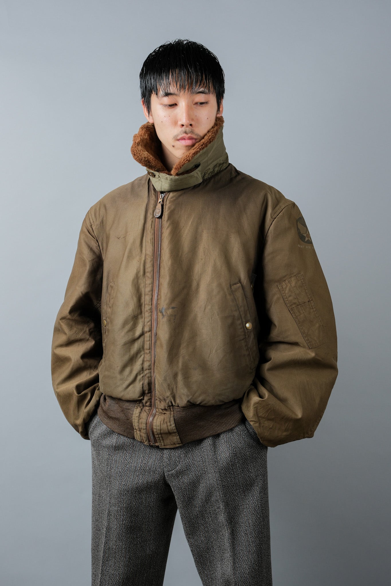 [~ 40's] WWⅱ U.Army Air Force Type B-15A Veste de vol "modifiée"