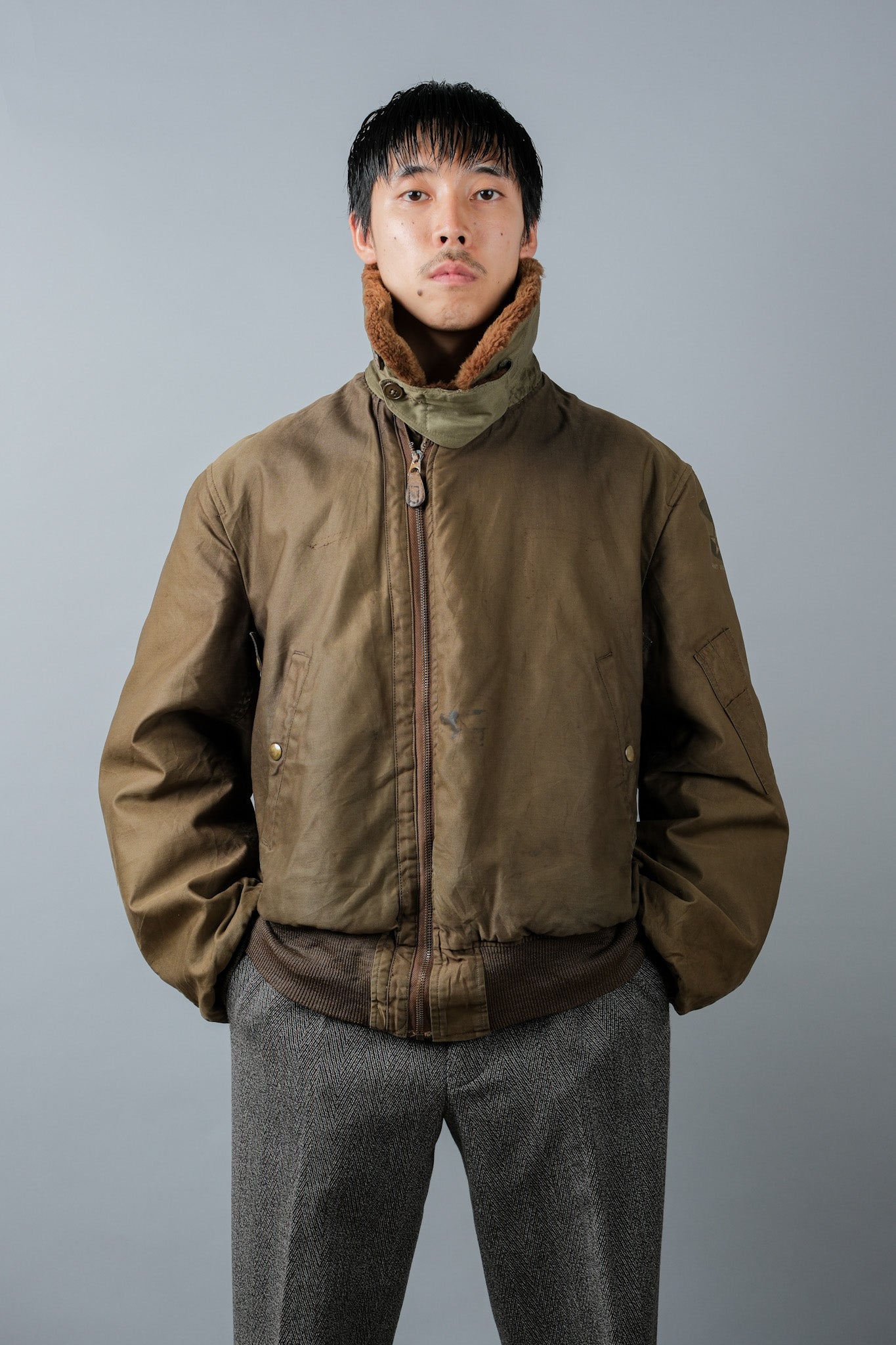 [~ 40's] WWⅱ U.Army Air Force Type B-15A Veste de vol "modifiée"