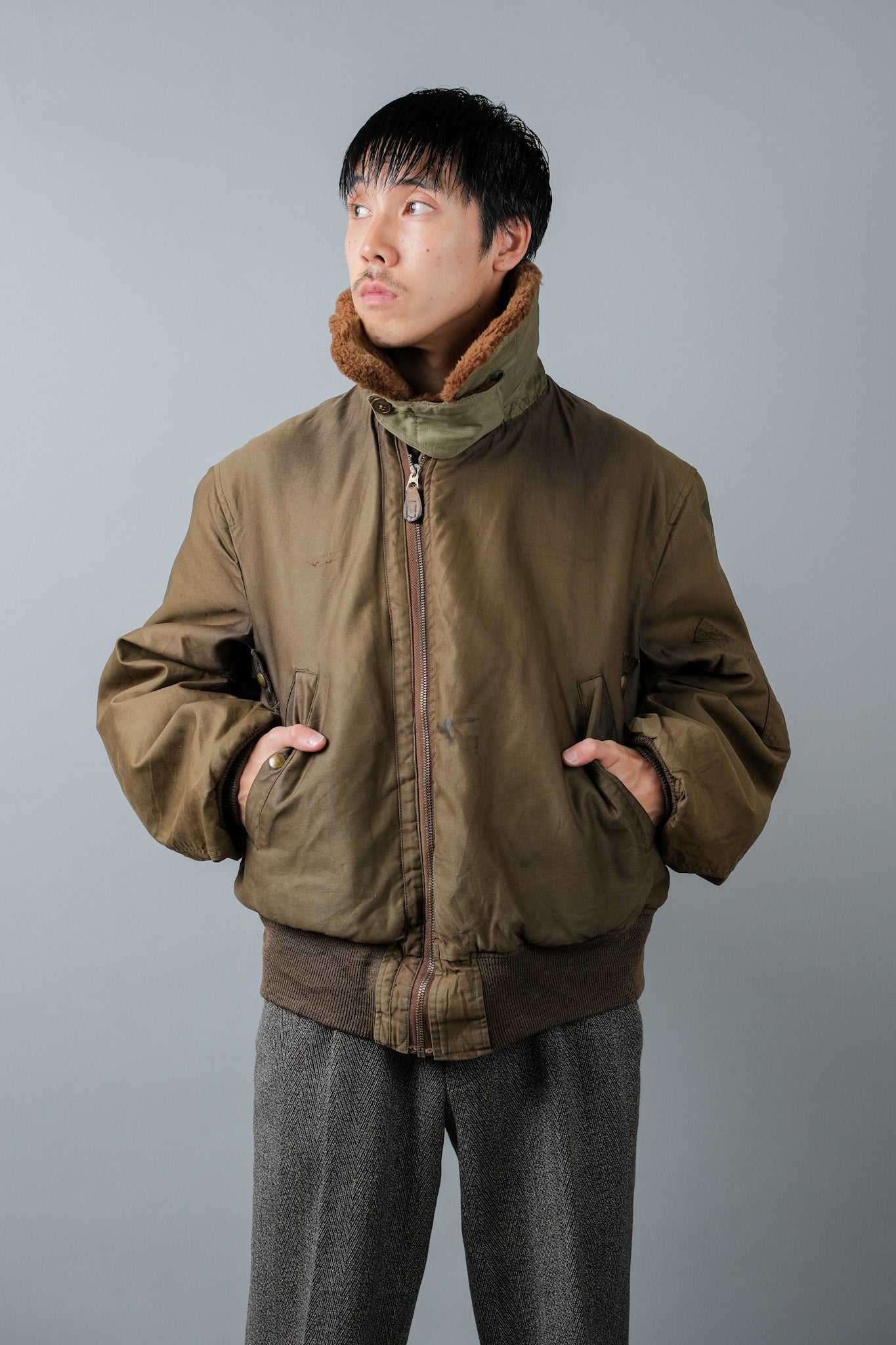 [~ 40's] WWⅱ U.Army Air Force Type B-15A Veste de vol "modifiée"