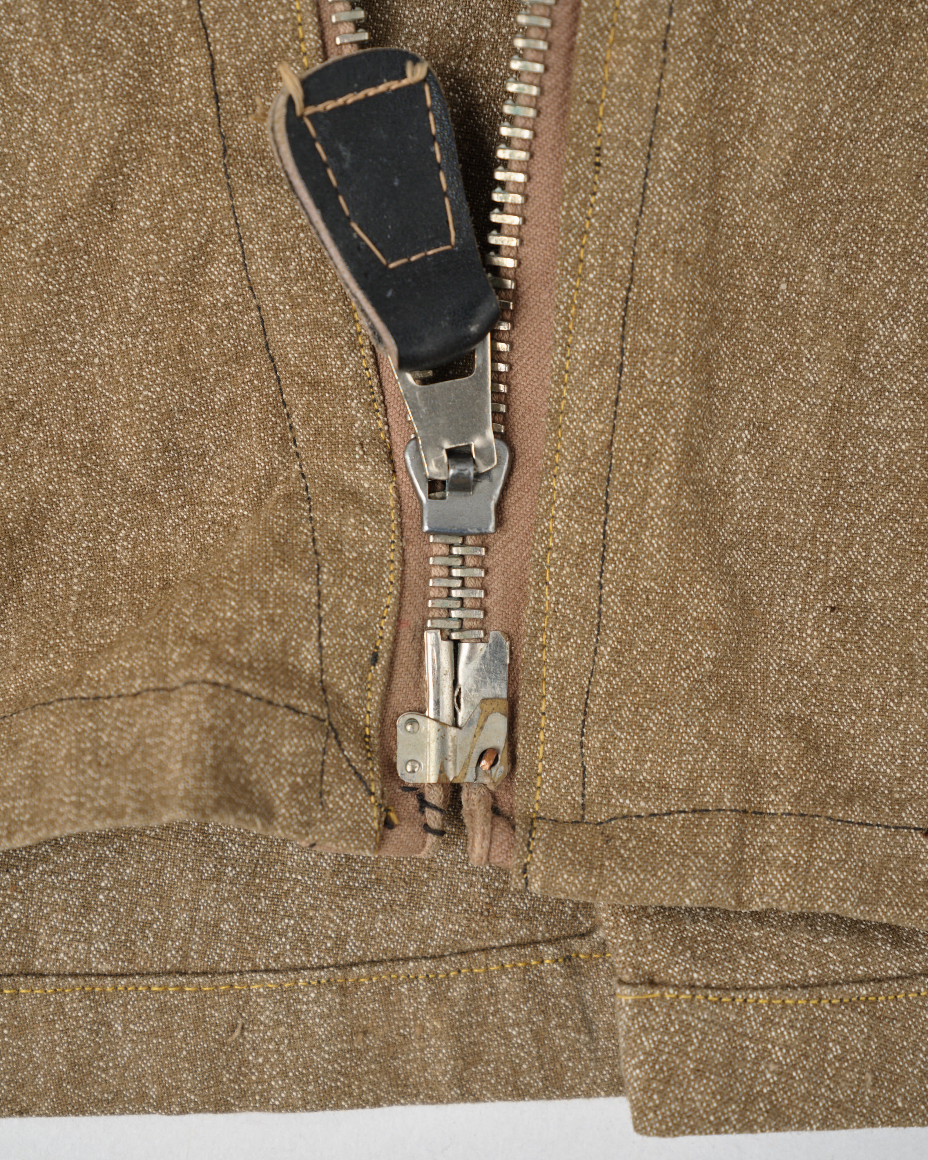 [~40’s] WWII German Air Force Brown Salt & Pepper Cotton Summer Flight Jacket "Tailor Made" "Lufwaffe"