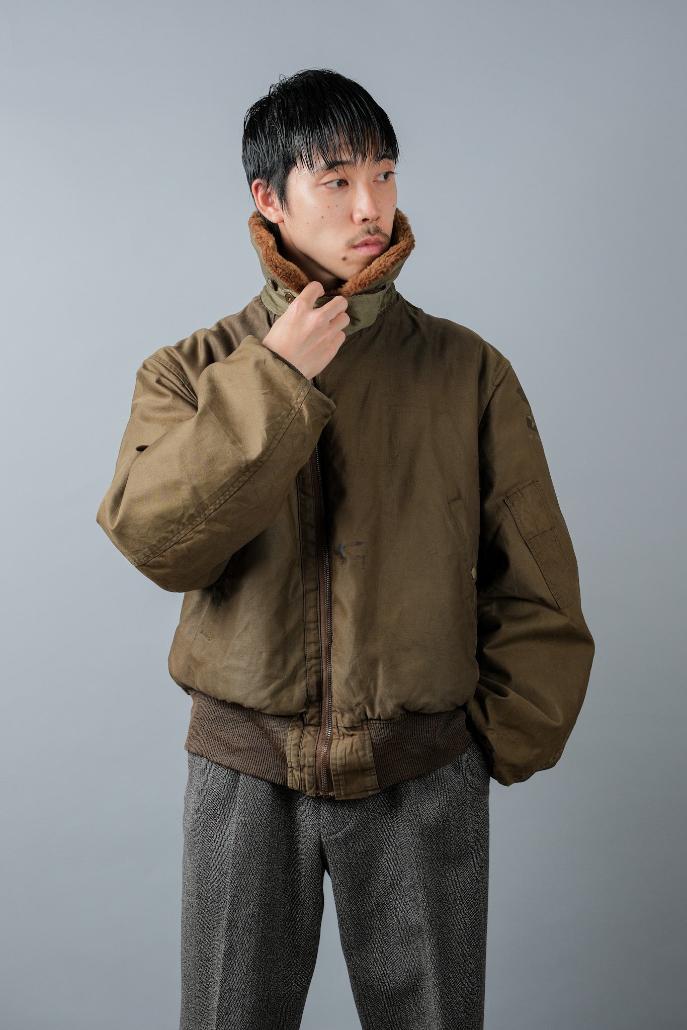 [~ 40's] WWⅱ U.Army Air Force Type B-15A Veste de vol "modifiée"