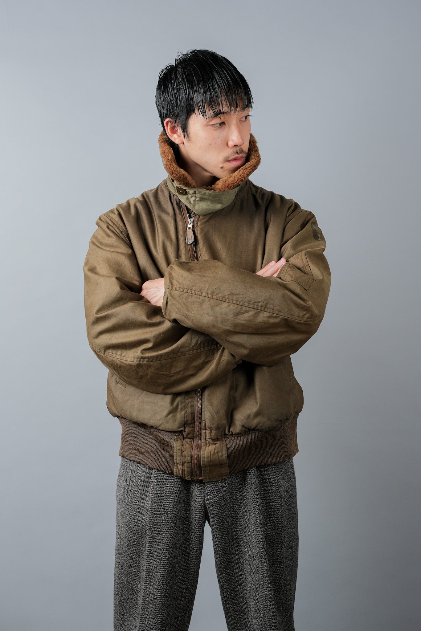 [~ 40's] WWⅱ U.Army Air Force Type B-15A Veste de vol "modifiée"