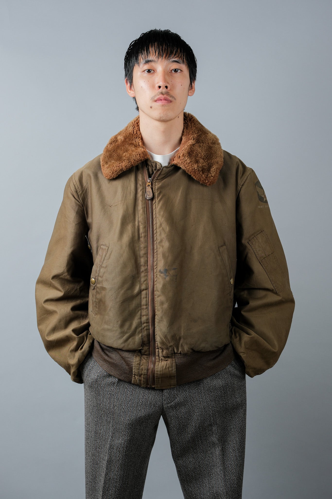 [~ 40's] WWⅱ U.Army Air Force Type B-15A Veste de vol "modifiée"