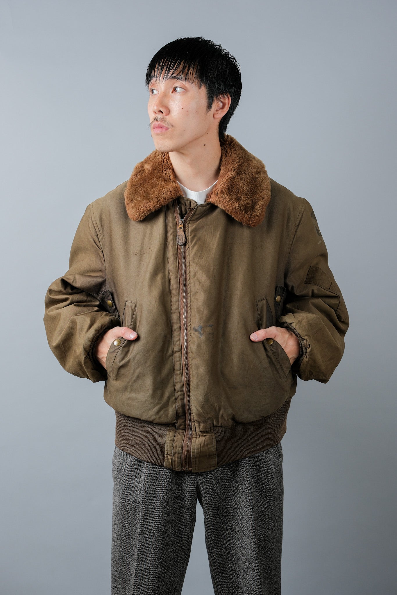 [~ 40's] WWⅱ U.Army Air Force Type B-15A Veste de vol "modifiée"