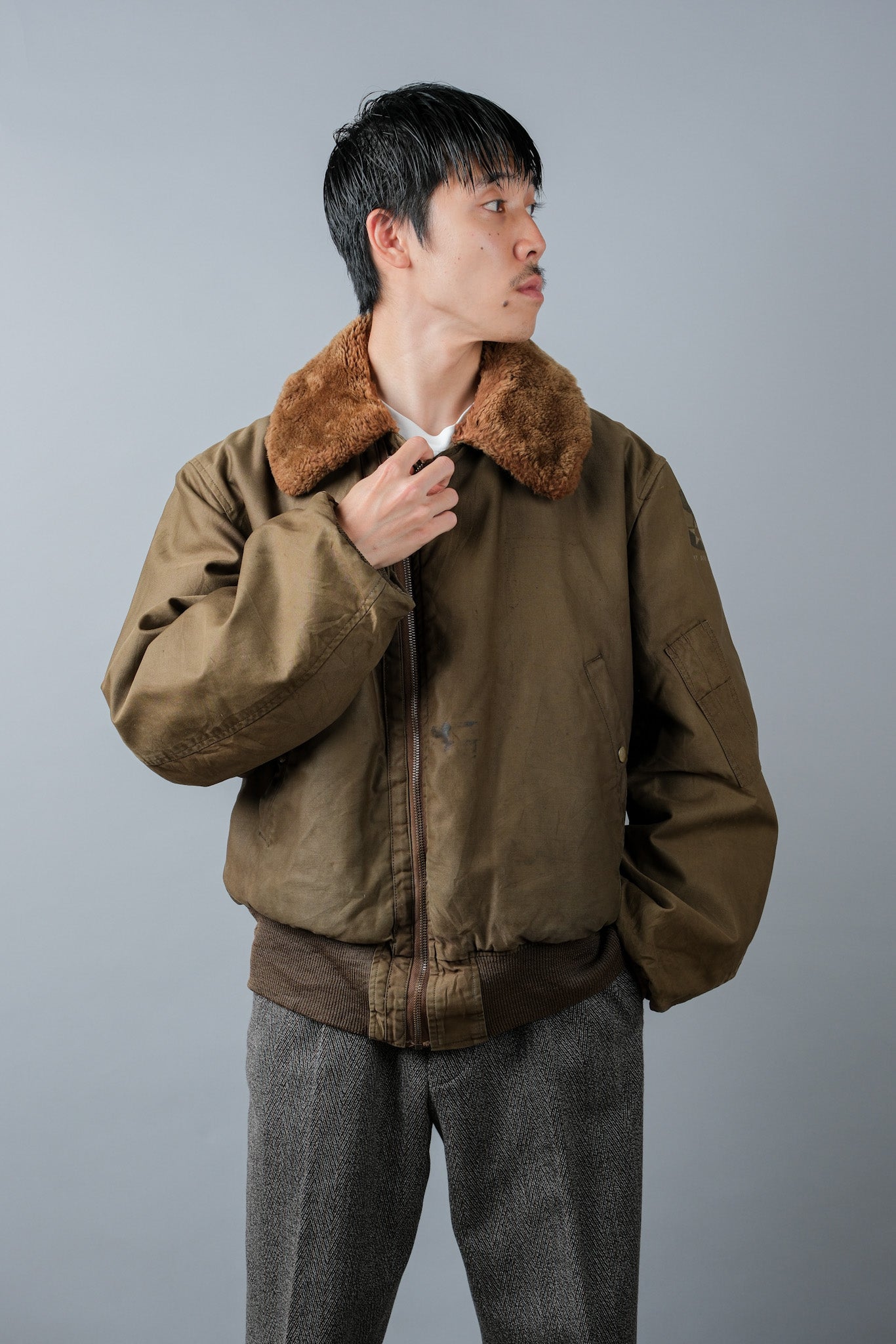 [~ 40's] WWⅱ U.Army Air Force Type B-15A Veste de vol "modifiée"