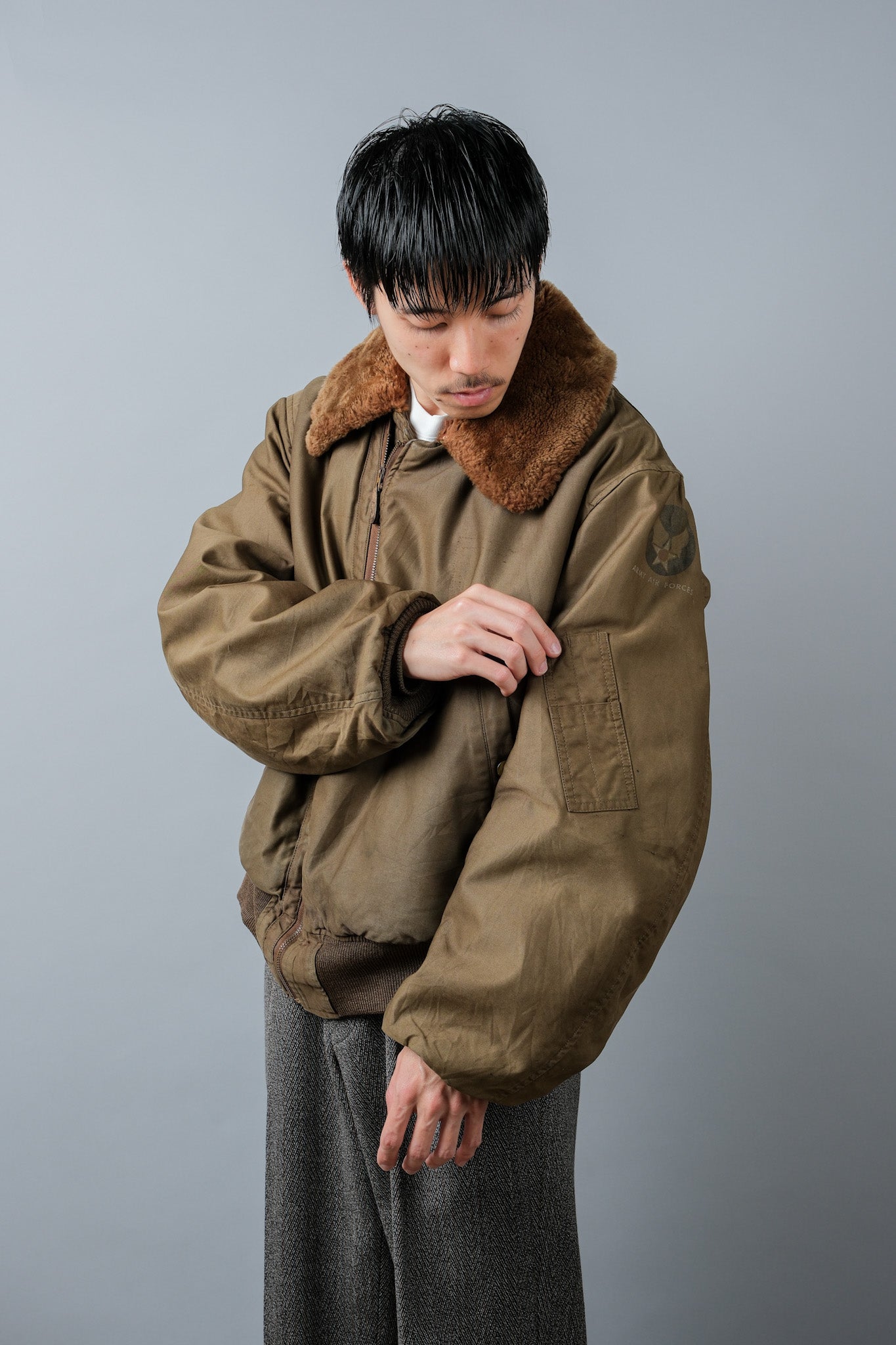 [~ 40's] WWⅱ U.Army Air Force Type B-15A Veste de vol "modifiée"