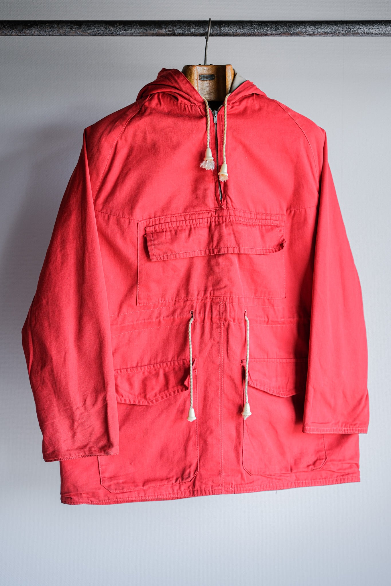 【~50's】British Vintage Red Cotton Mountain Smock