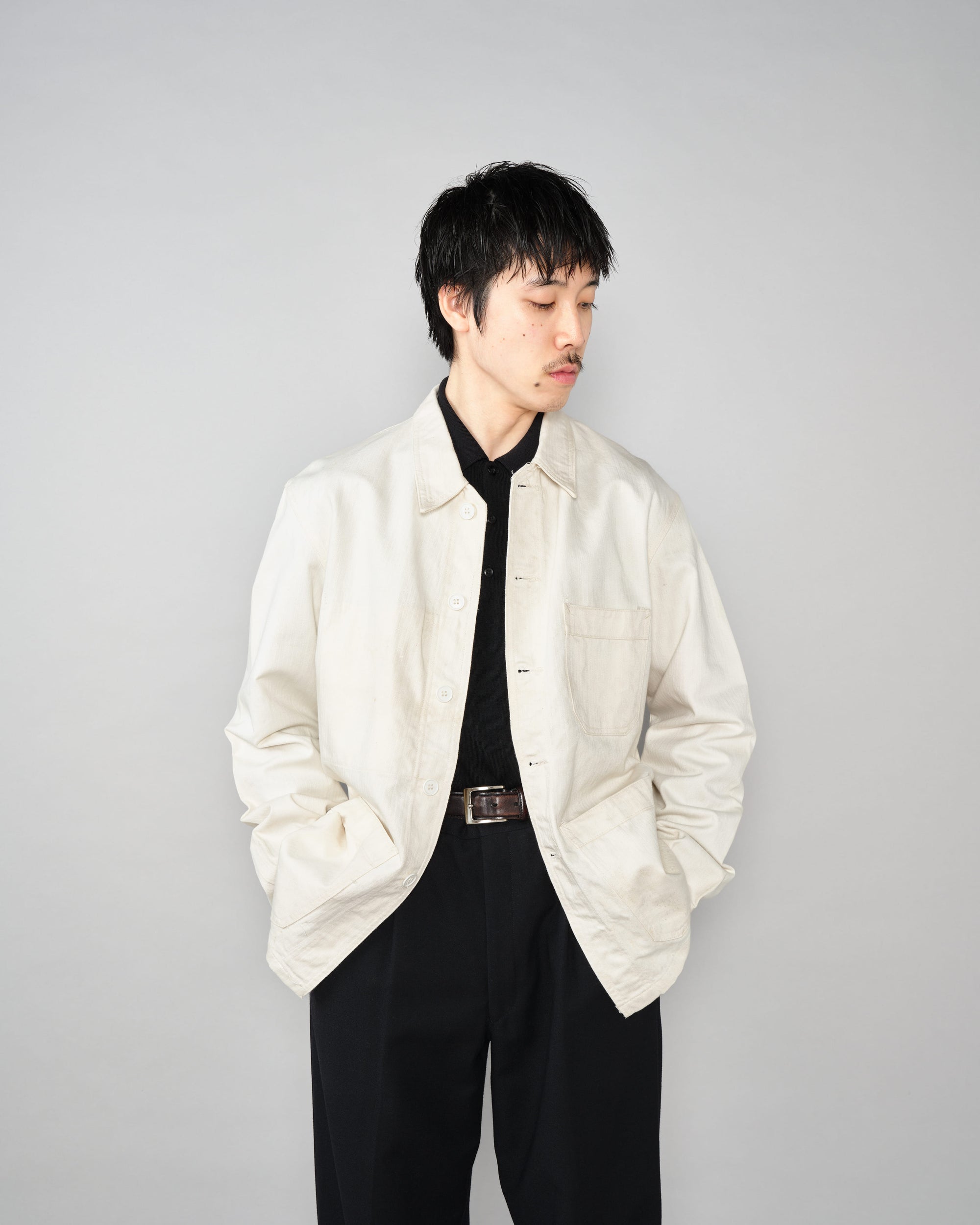 【~50's】French Vintage HBT Cotton Work Jacket "Vulcain"