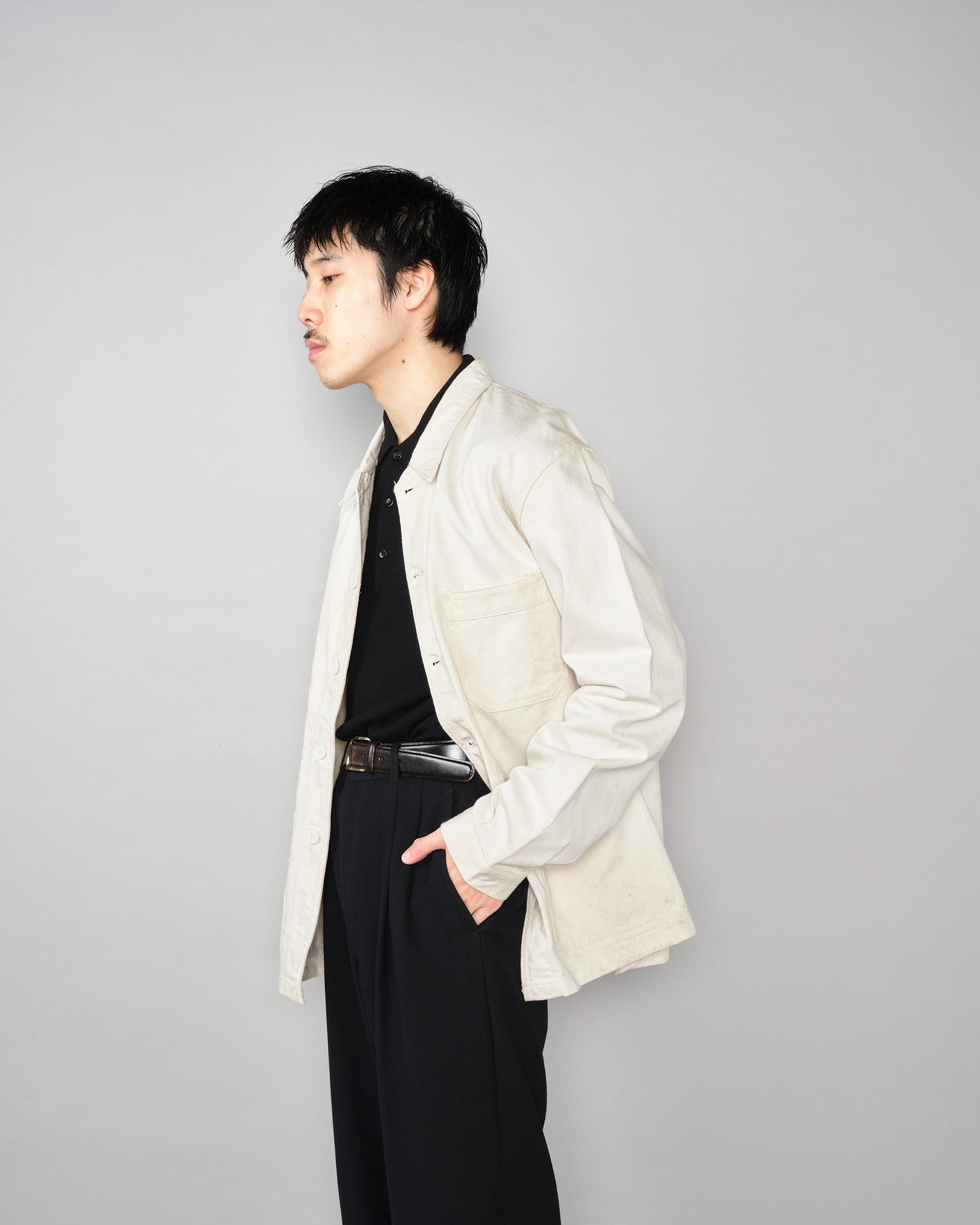 【~50's】French Vintage HBT Cotton Work Jacket "Vulcain"