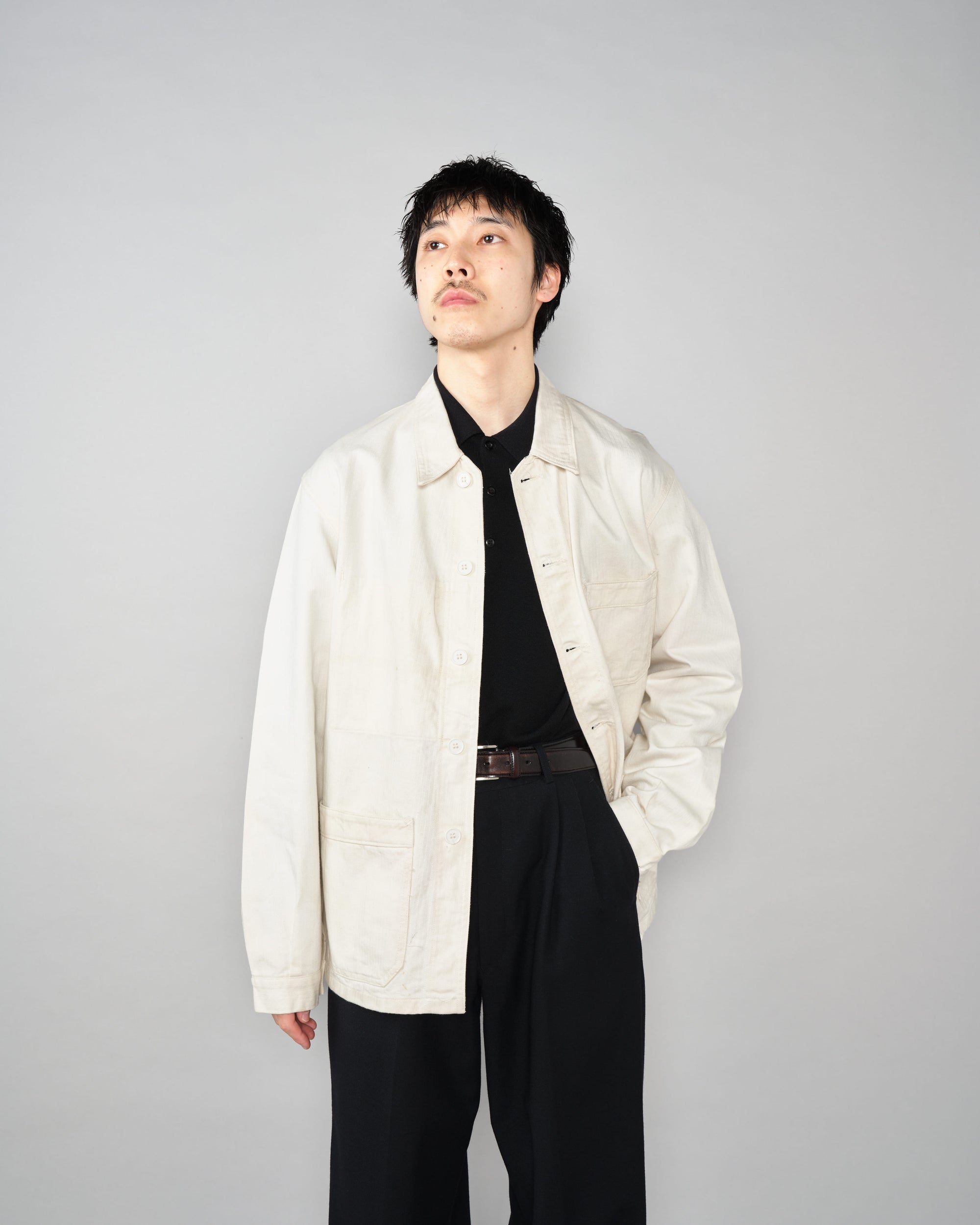 【~50's】French Vintage HBT Cotton Work Jacket "Vulcain"