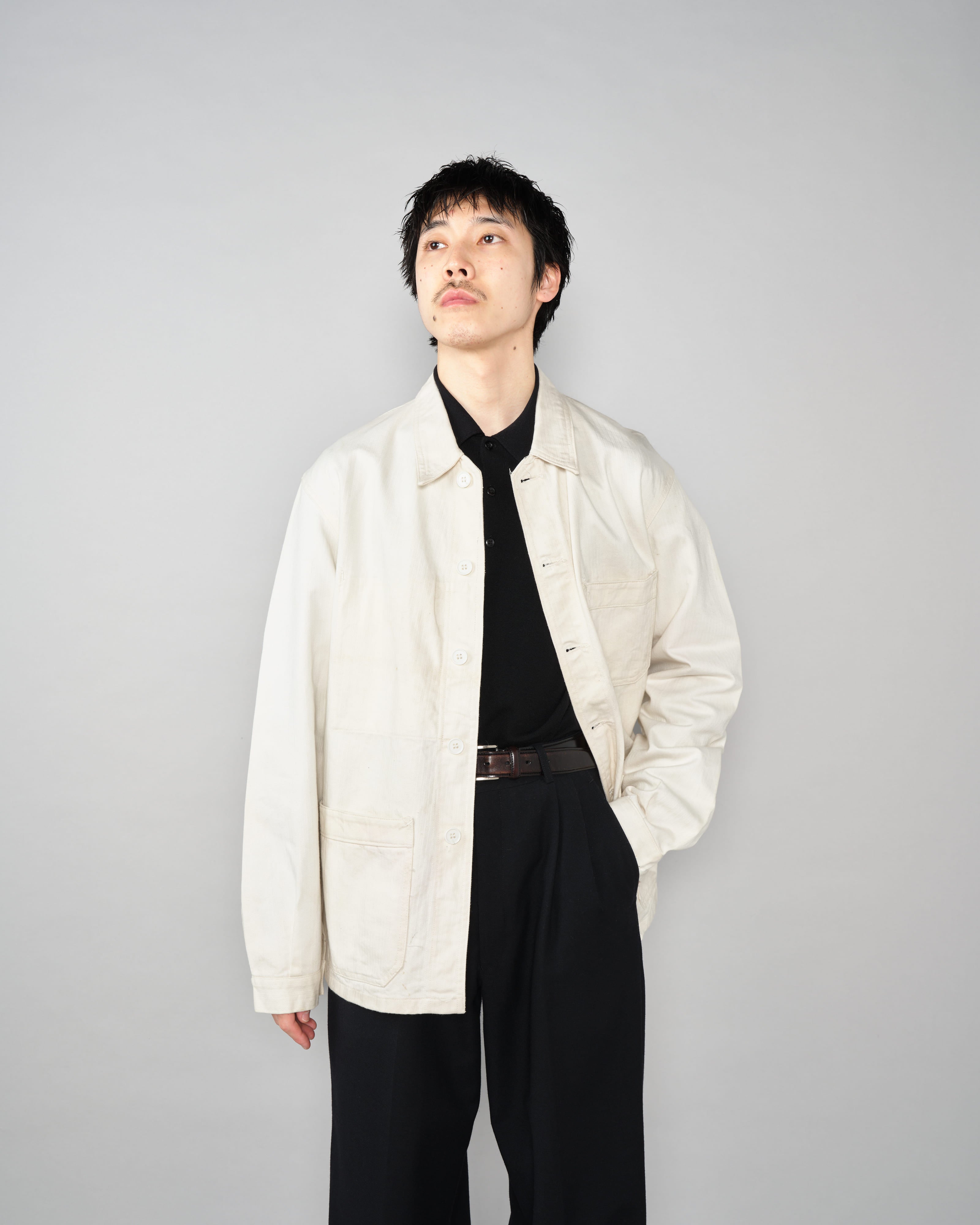 [~50's] French Vintage HBT Cotton Work Jacket "Vulcain"