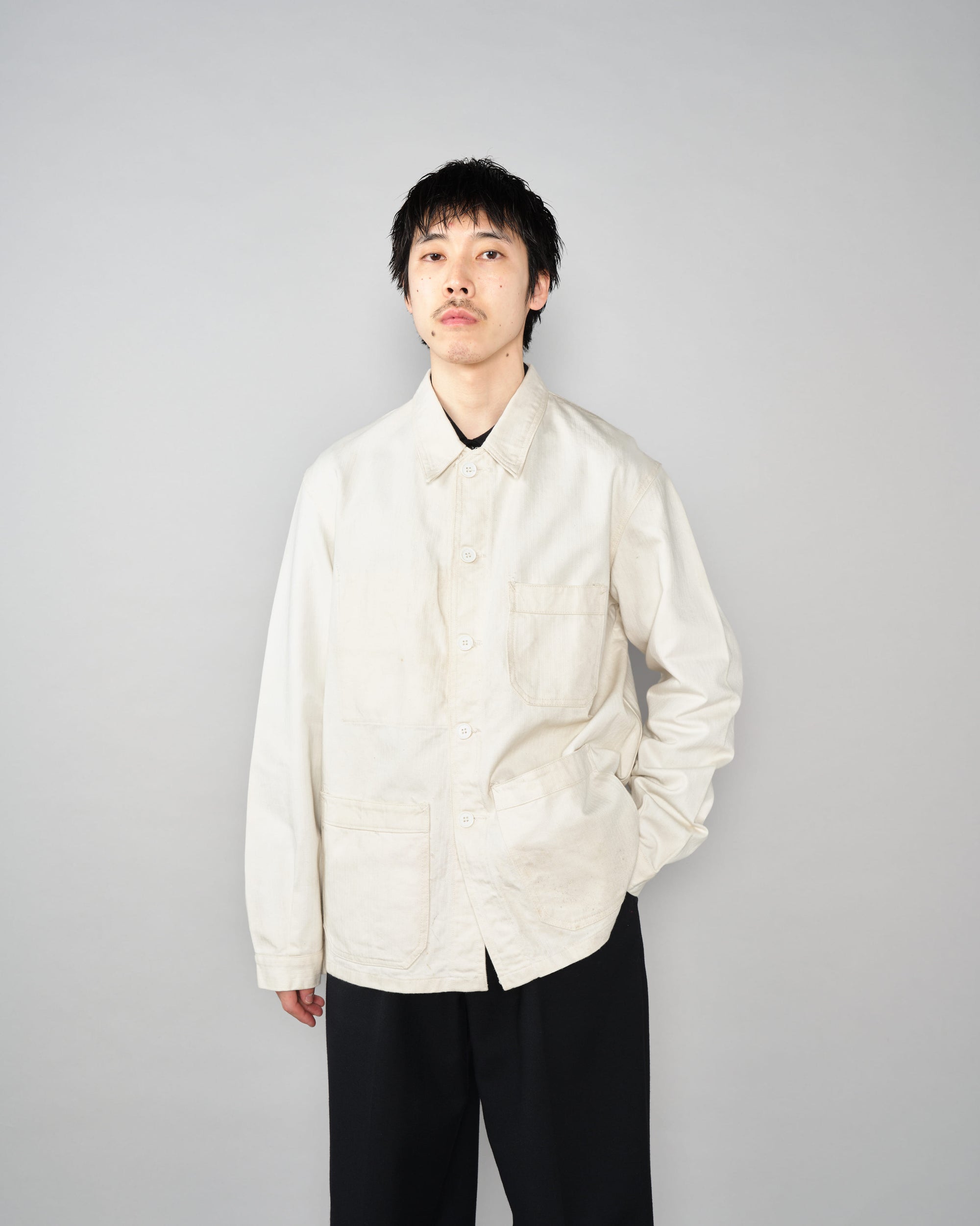 【~50's】French Vintage HBT Cotton Work Jacket "Vulcain"