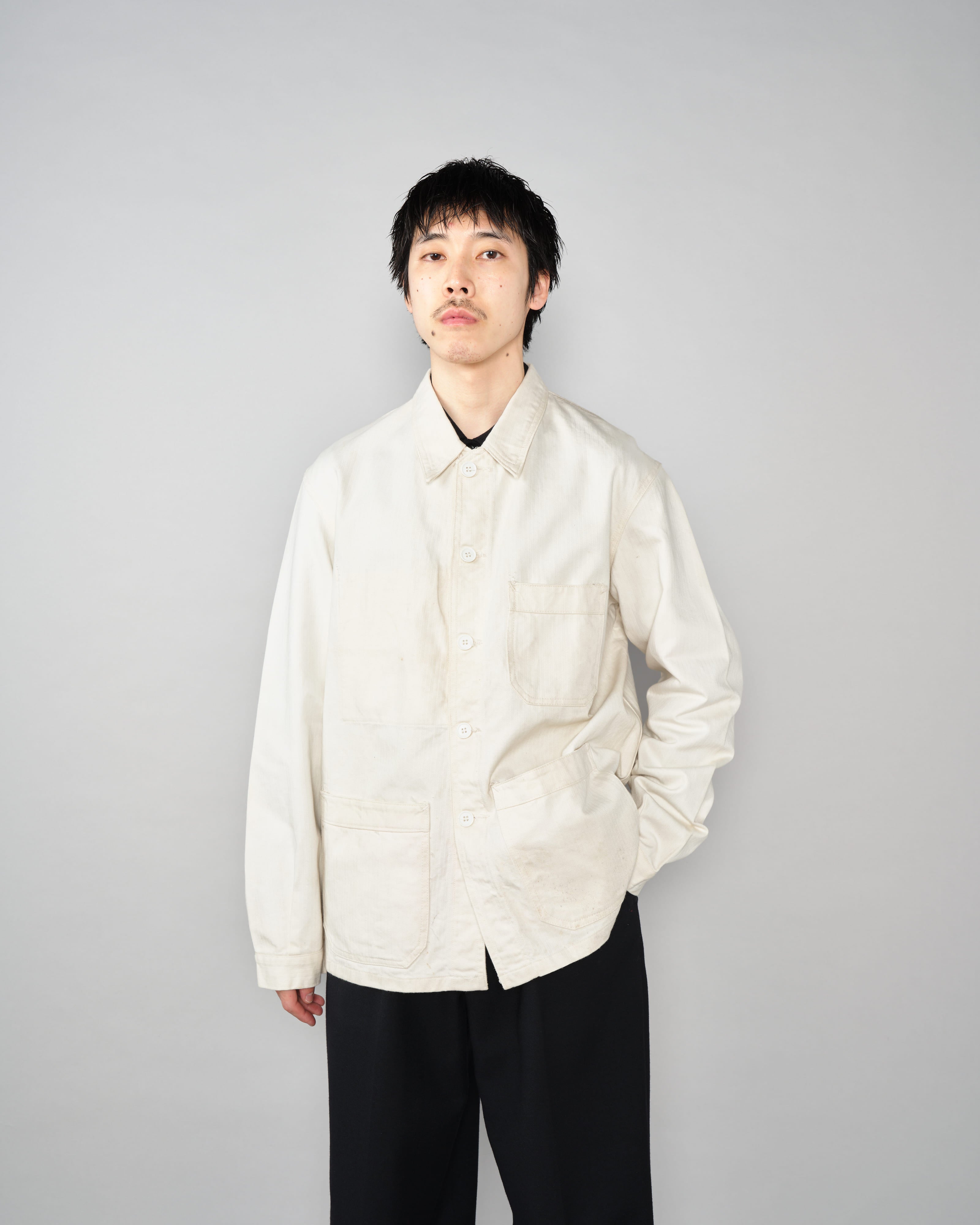 [~50's] French Vintage HBT Cotton Work Jacket "Vulcain"