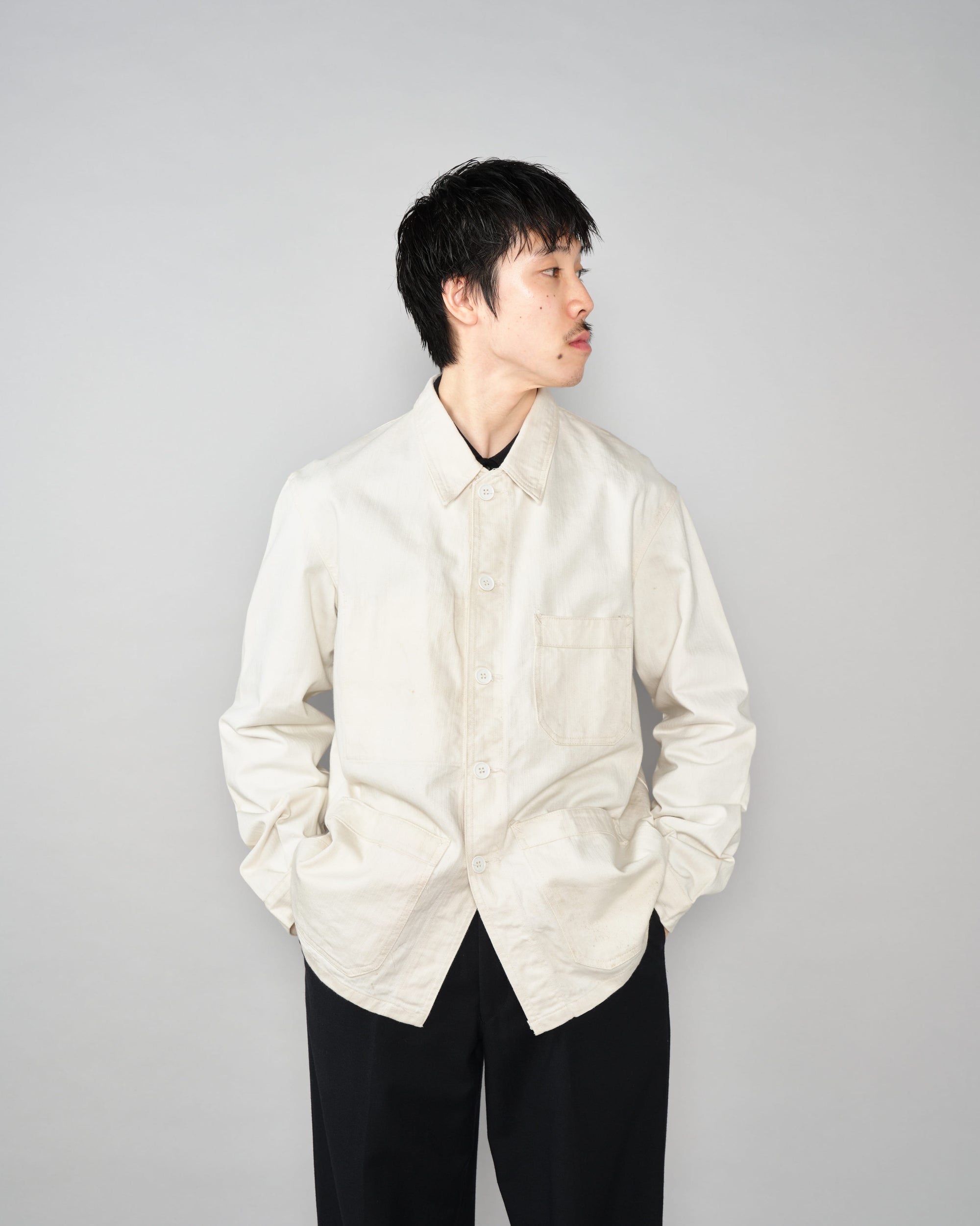 【~50's】French Vintage HBT Cotton Work Jacket "Vulcain"