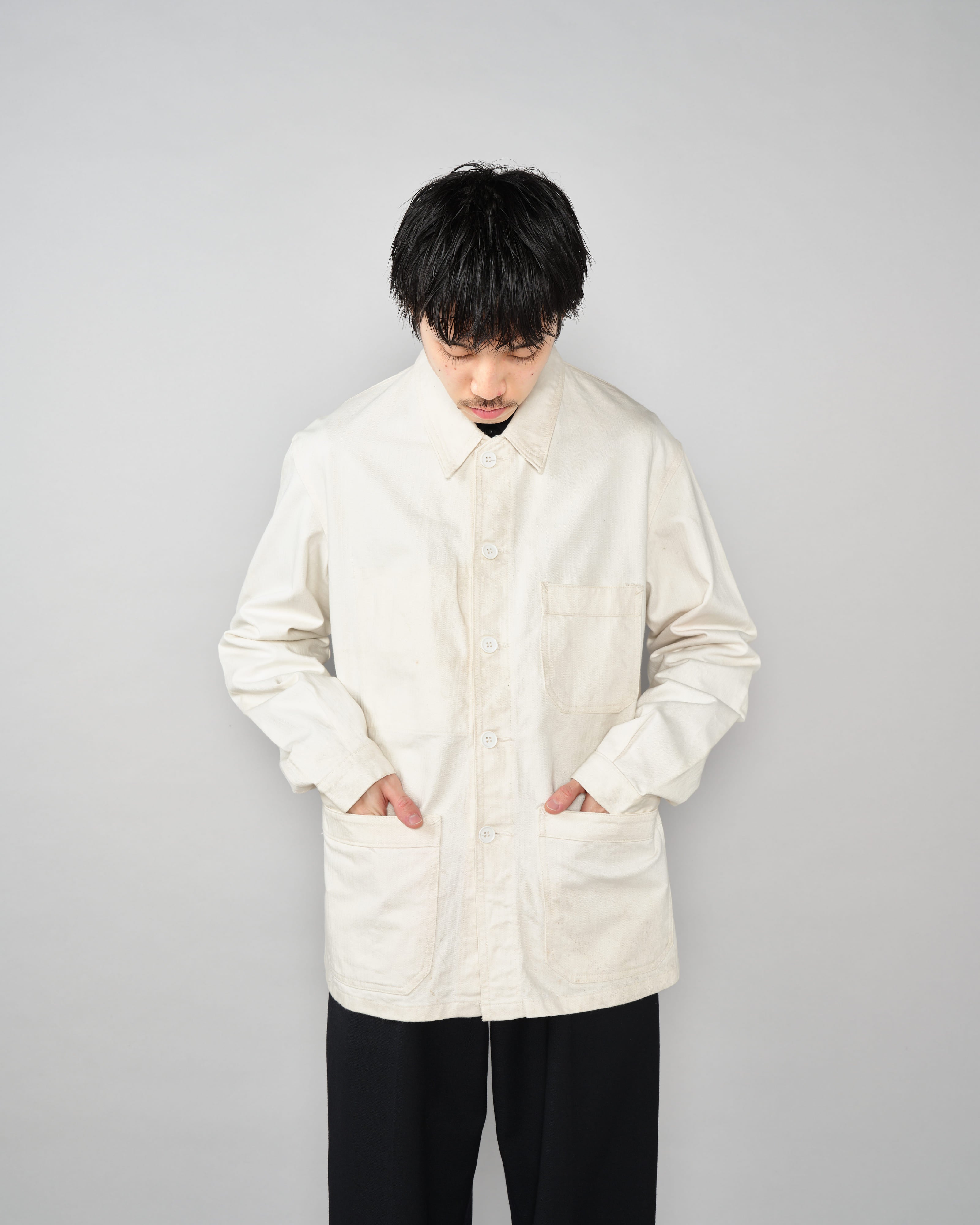 [~50's] French Vintage HBT Cotton Work Jacket "Vulcain"