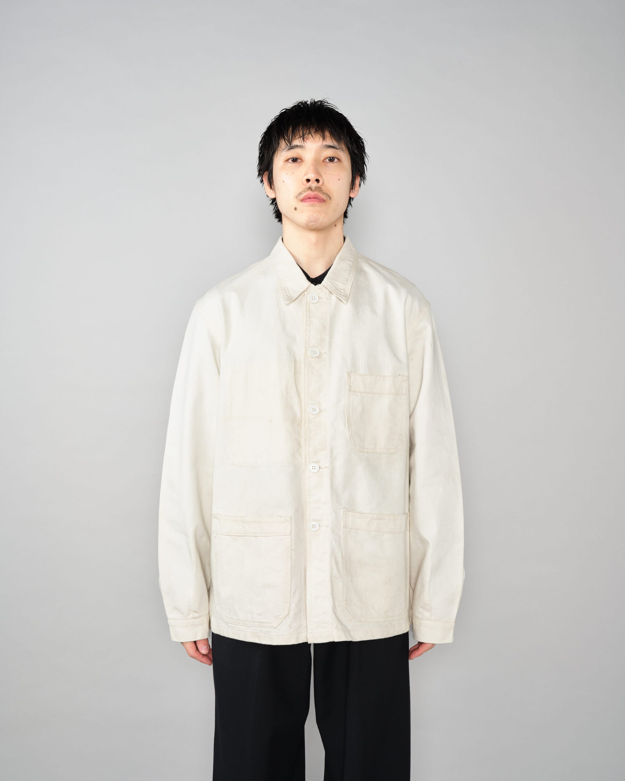 【~50's】French Vintage HBT Cotton Work Jacket "Vulcain"