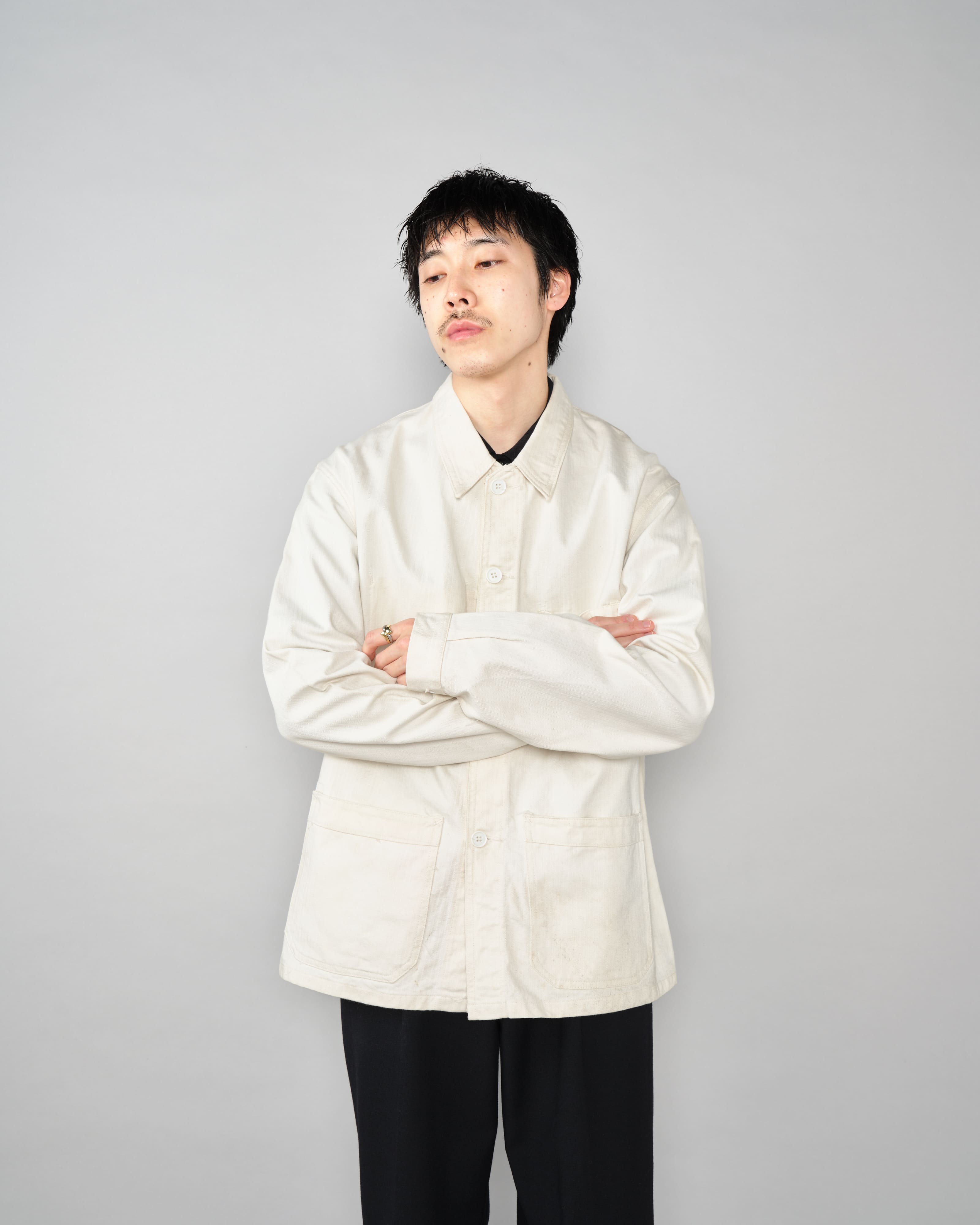 [~50's] French Vintage HBT Cotton Work Jacket "Vulcain"