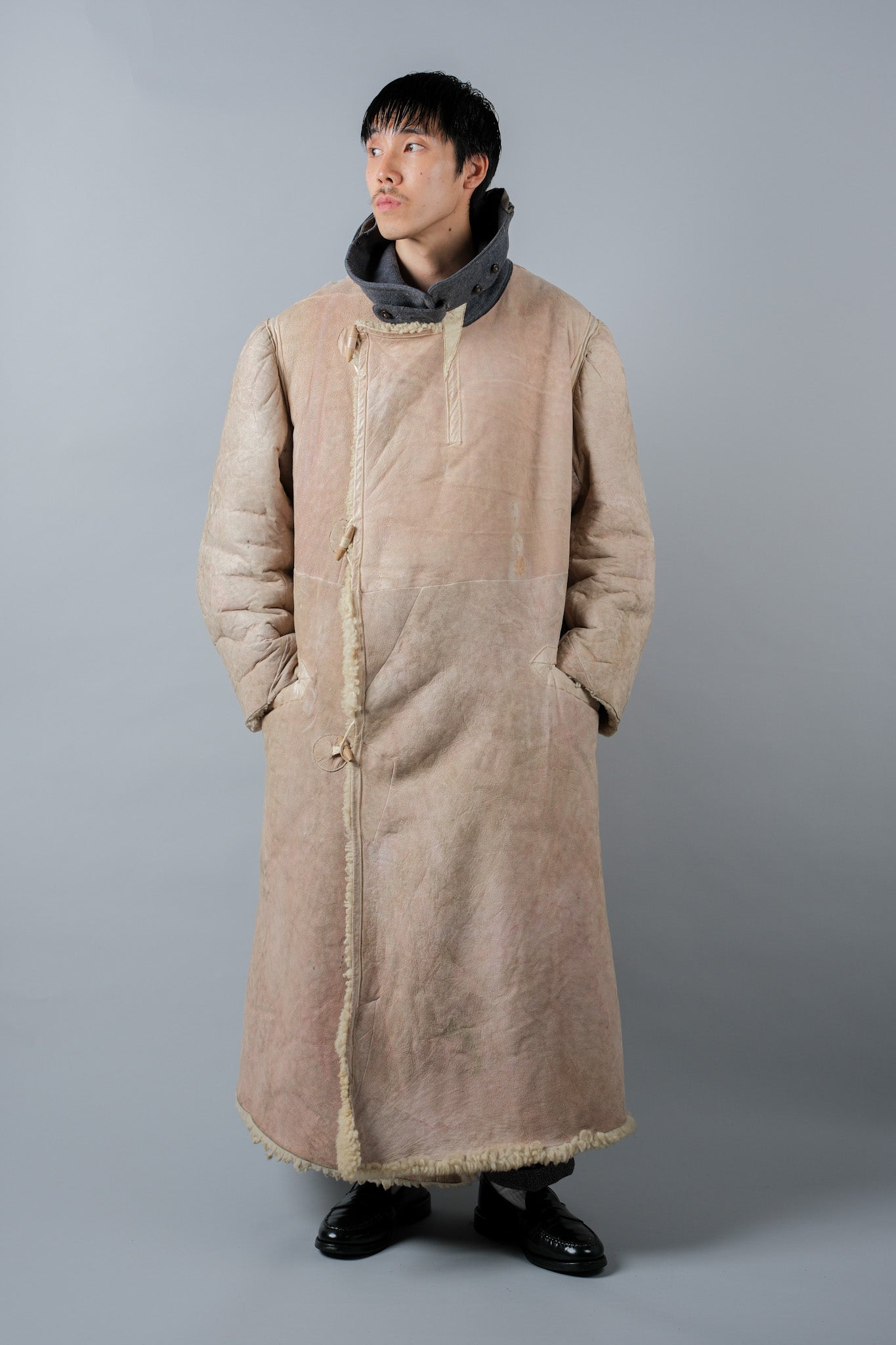 [~ 40's] WWⅡ German Army Sheepskin FUR LINED WINTER GREATCOAT "Wehrmacht"