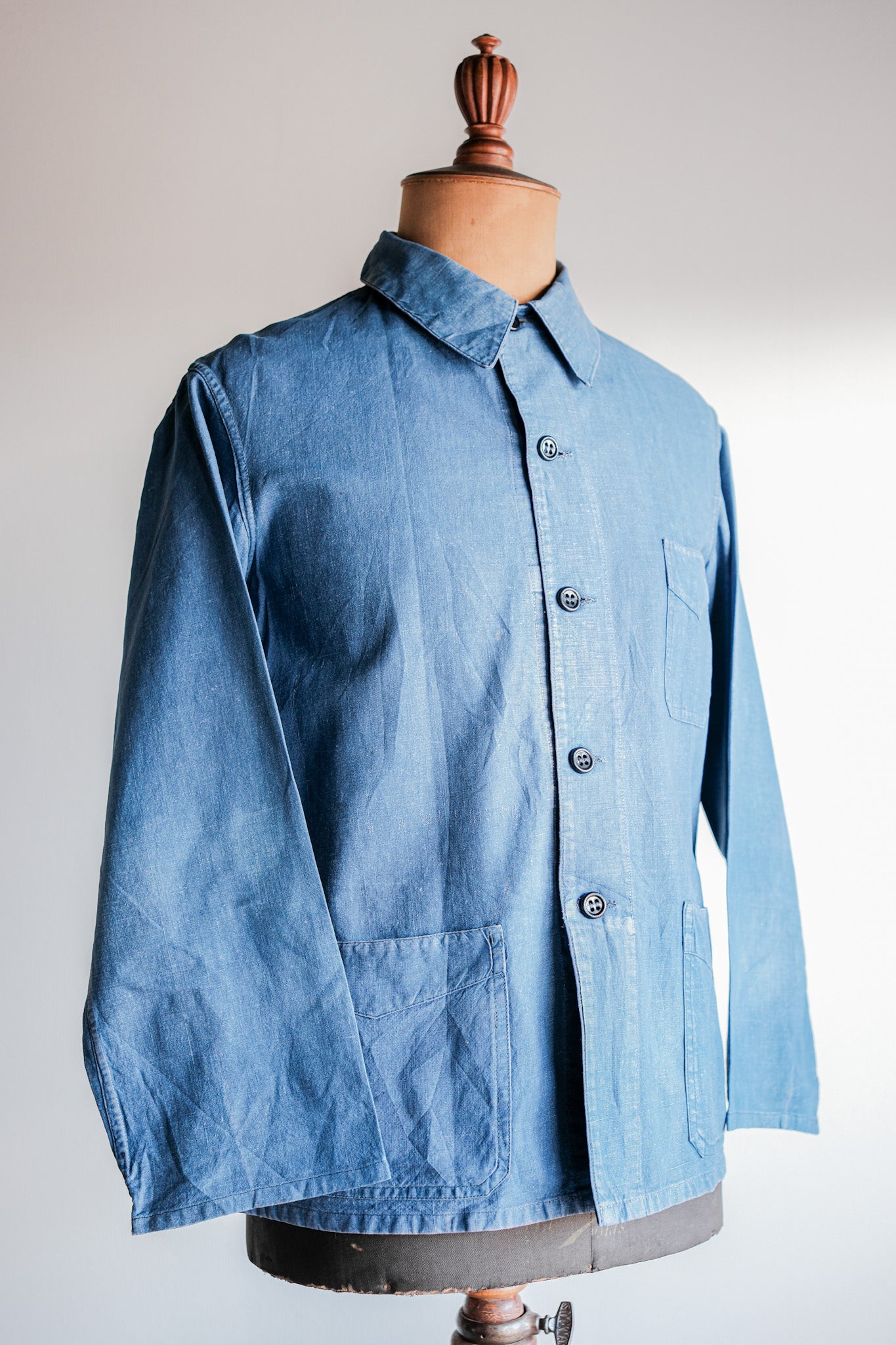 【~40's】French Vintage Indigo Linen Work Jacket