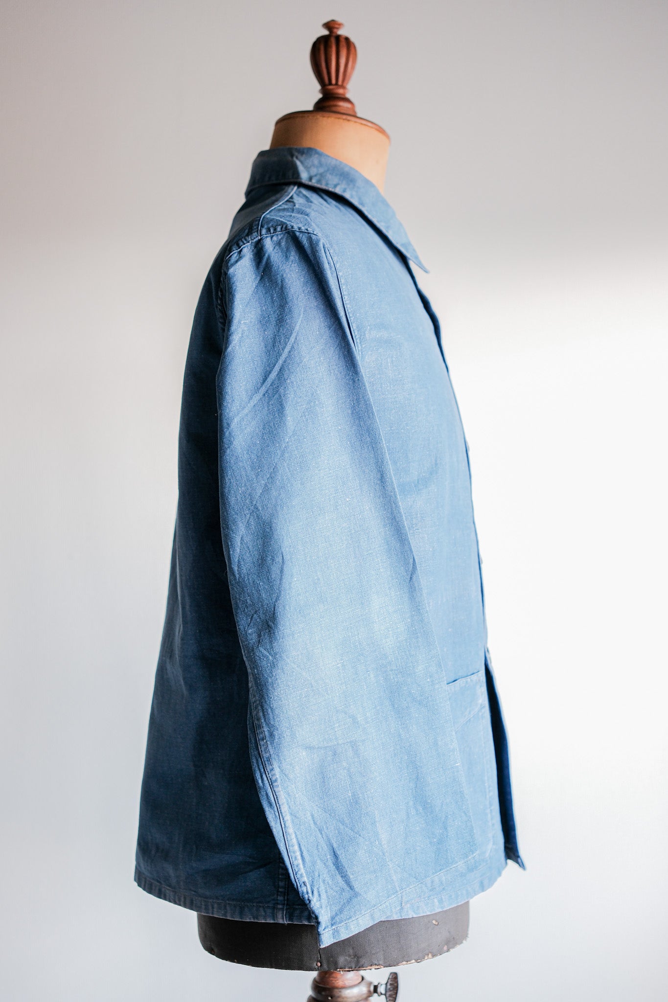 [~ 40's] Veste de travail en lin indigo vintage français