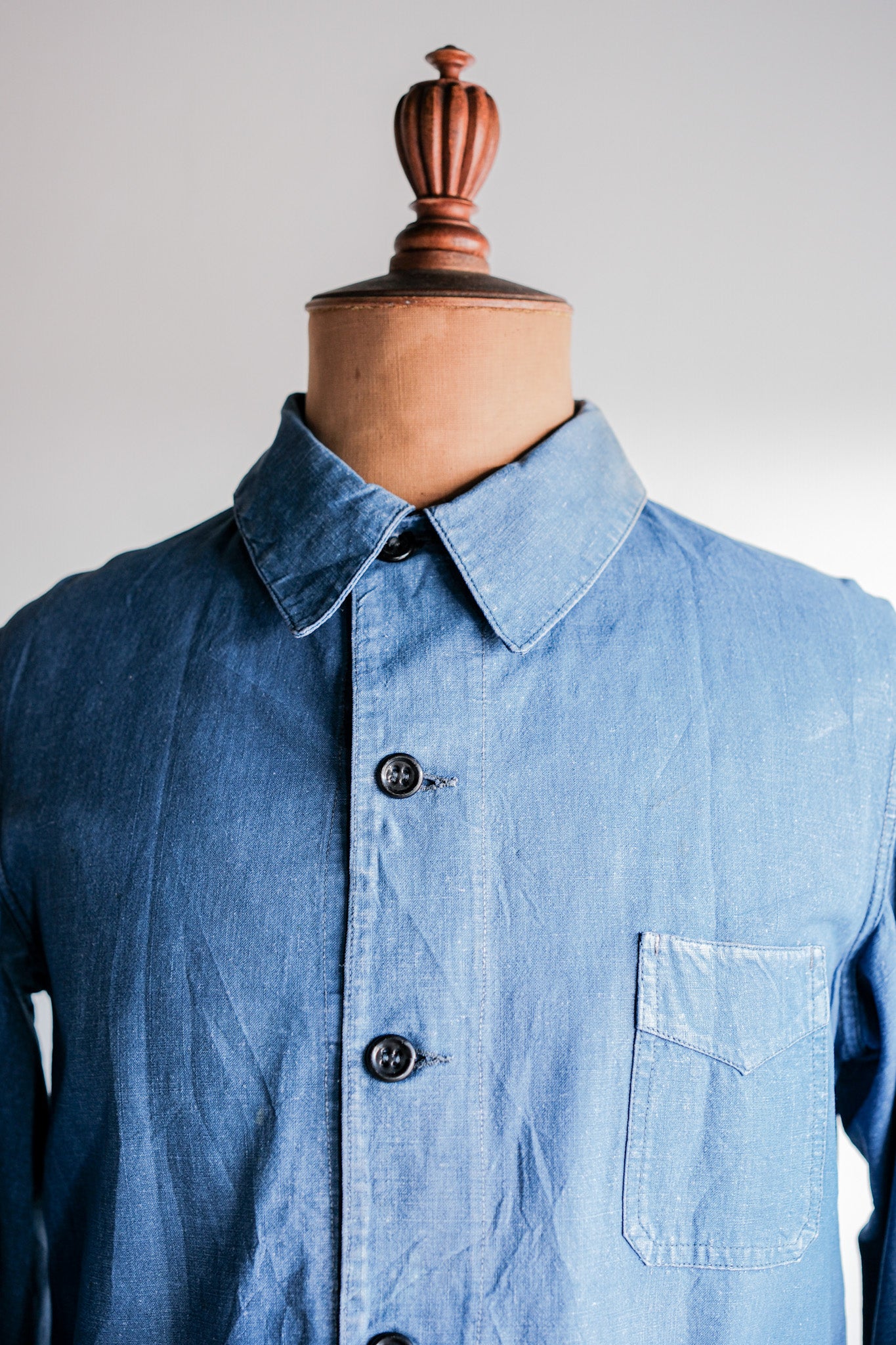 40's】French Vintage Indigo Linen Work Jacket