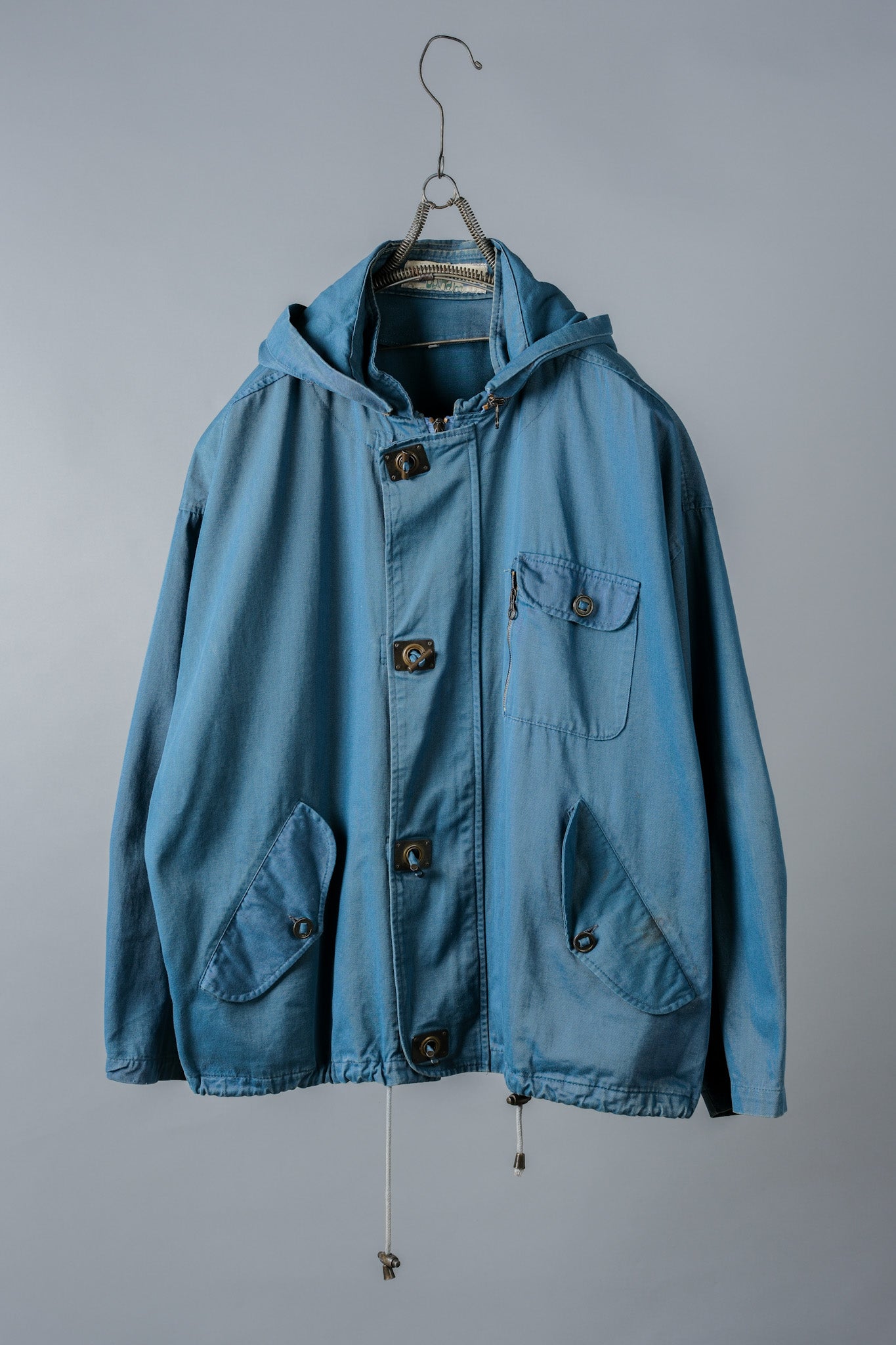 【~80's】Italian Vintage Detachable Hood Cotton Jacket Size.L